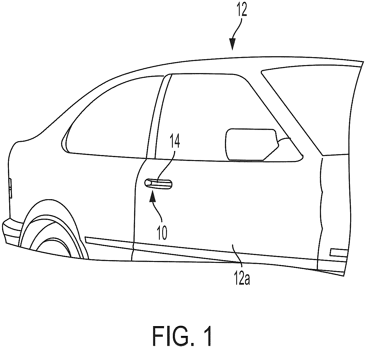 Patent US12297671 Figure 1 – Vehicular door handle assembly