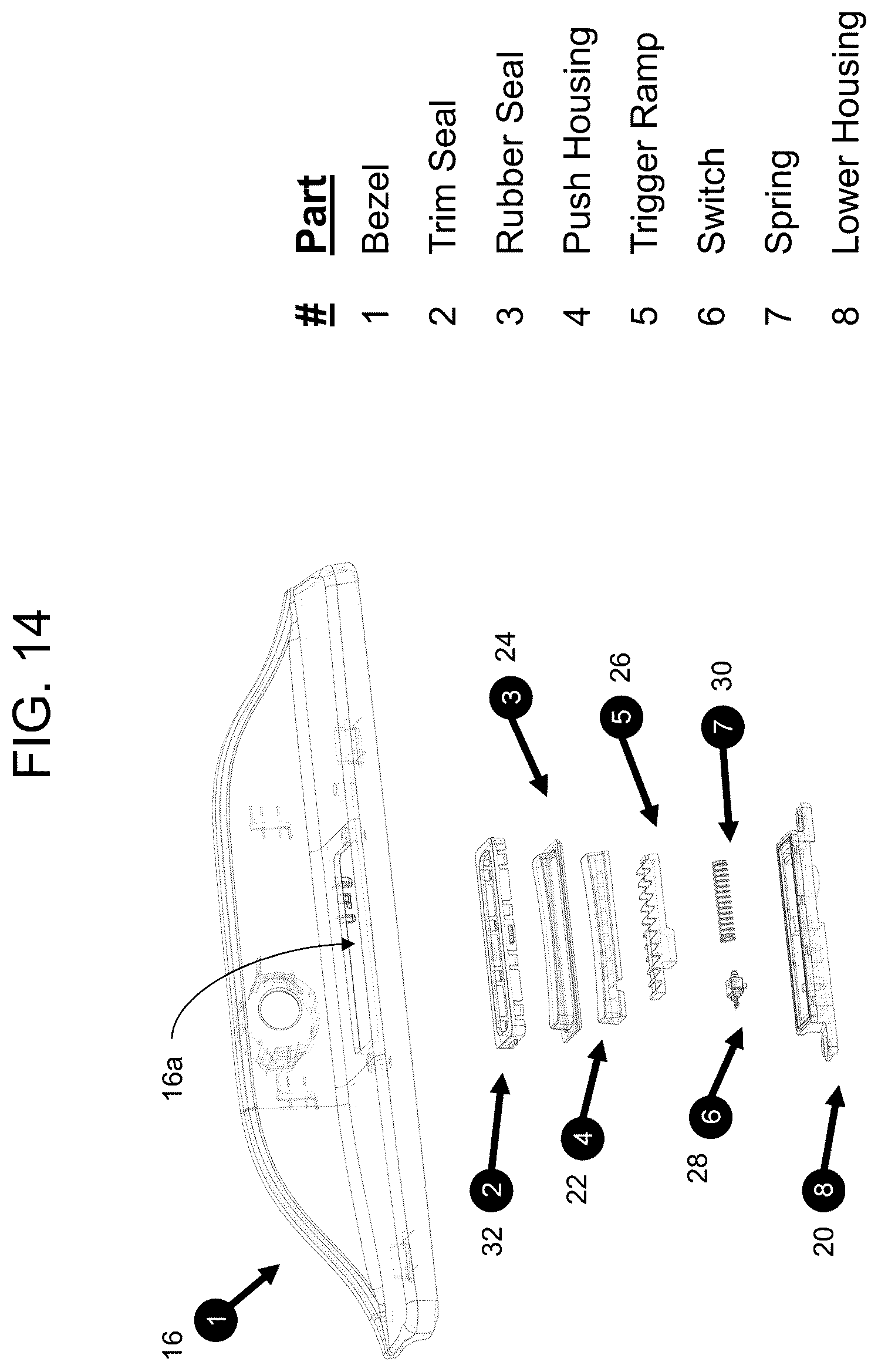 Patent US12297671 Figure 8 – Vehicular door handle assembly