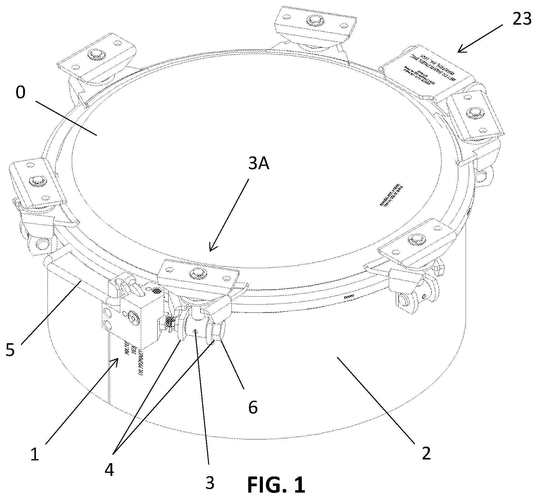 Patent US12297673 Figure 1 – Adjustable tamper-resistant locking mechanism for manhole cover