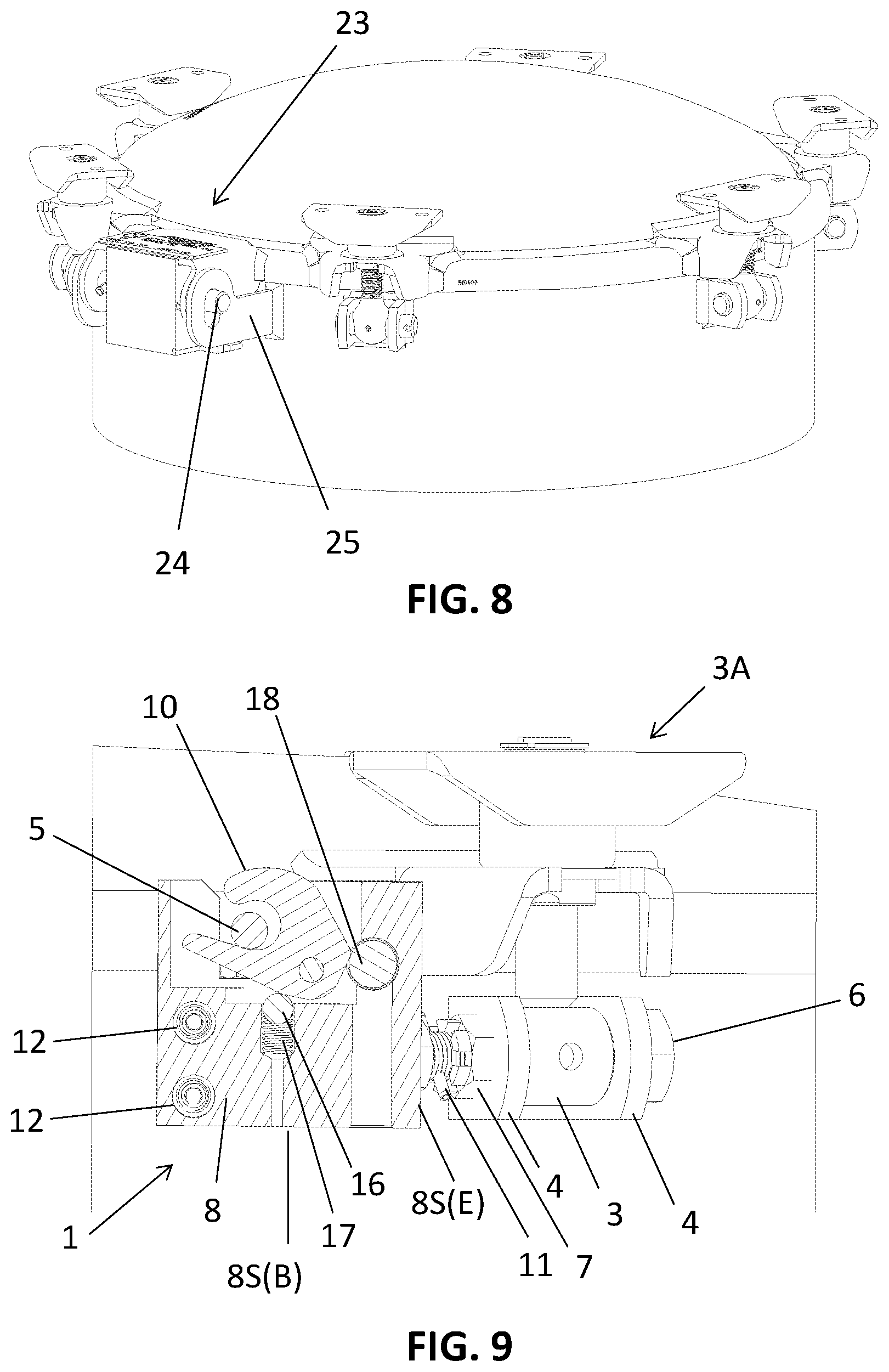 Patent US12297673 Figure 5 – Adjustable tamper-resistant locking mechanism for manhole cover