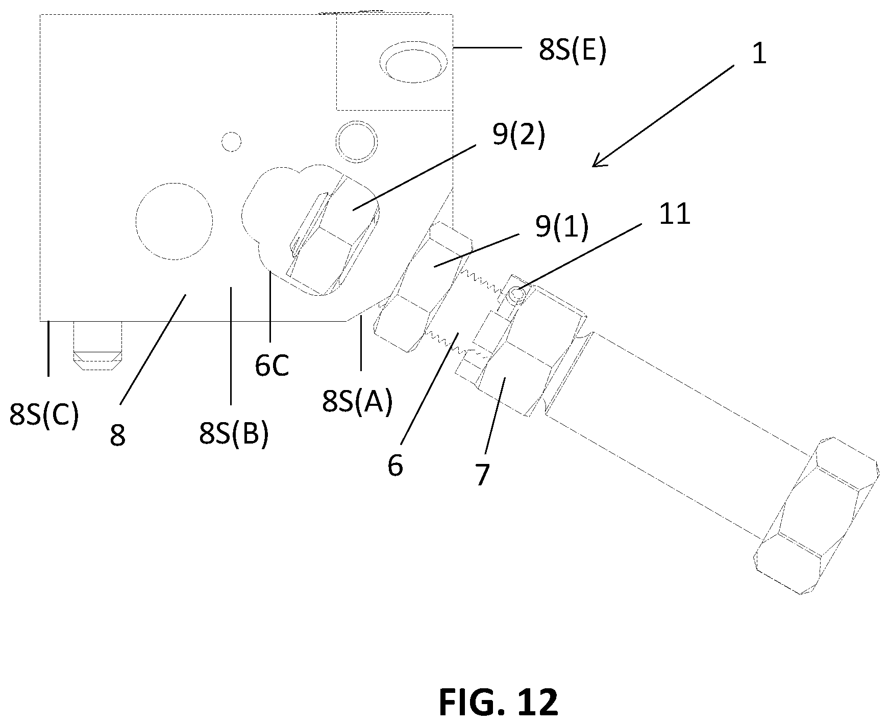 Patent US12297673 Figure 7 – Adjustable tamper-resistant locking mechanism for manhole cover