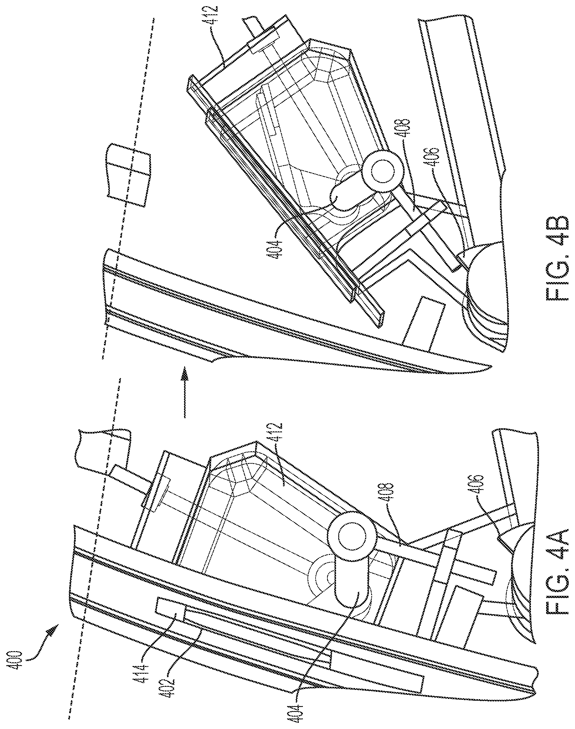 Patent US12297677 Figure 4 – Reduced volume latch, lock, vent and handle mechanism for an apparatus door