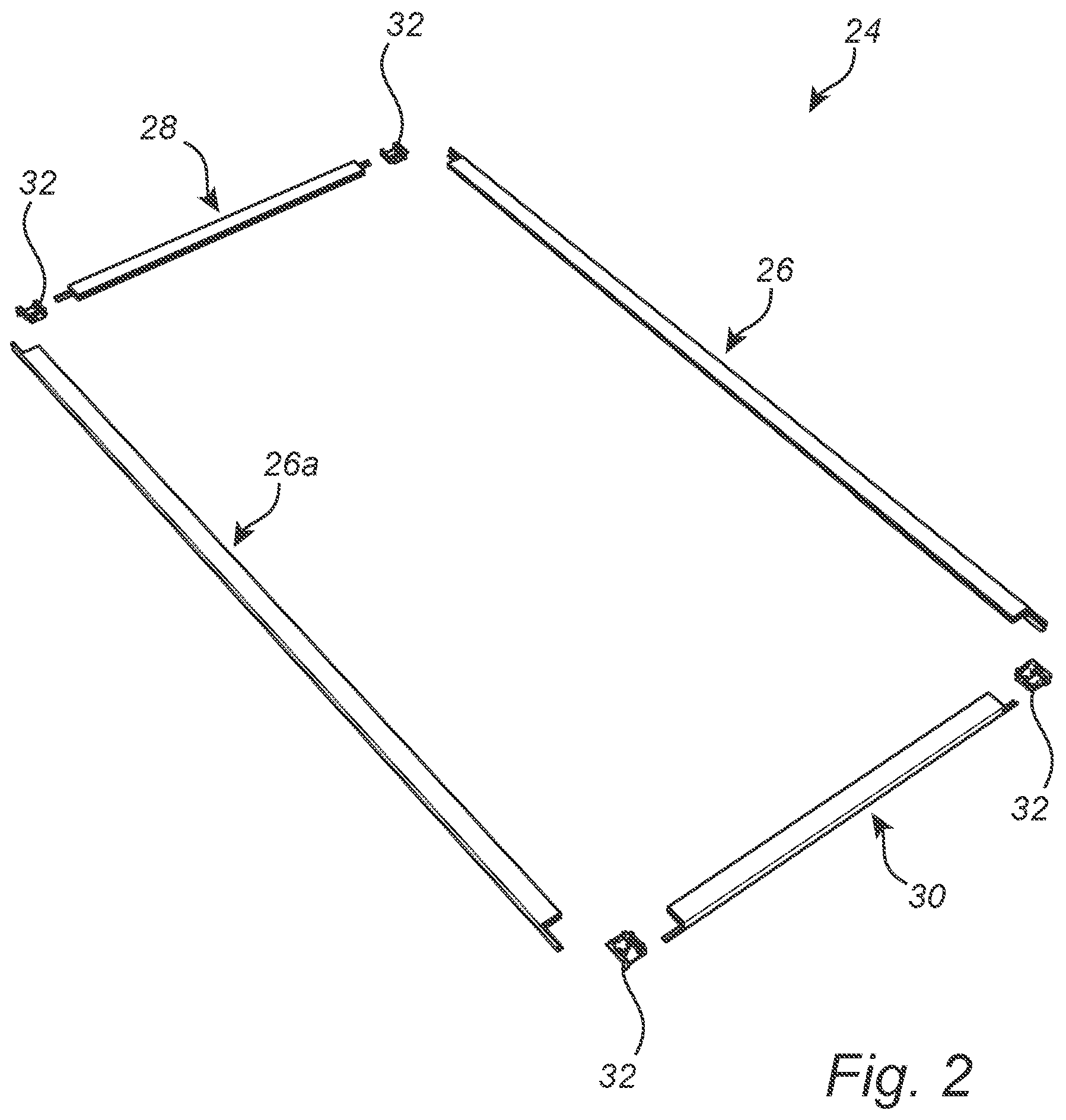 Patent US12297680 Figure 2 – Sliding closet door assembly and method of assembling a sliding closet door