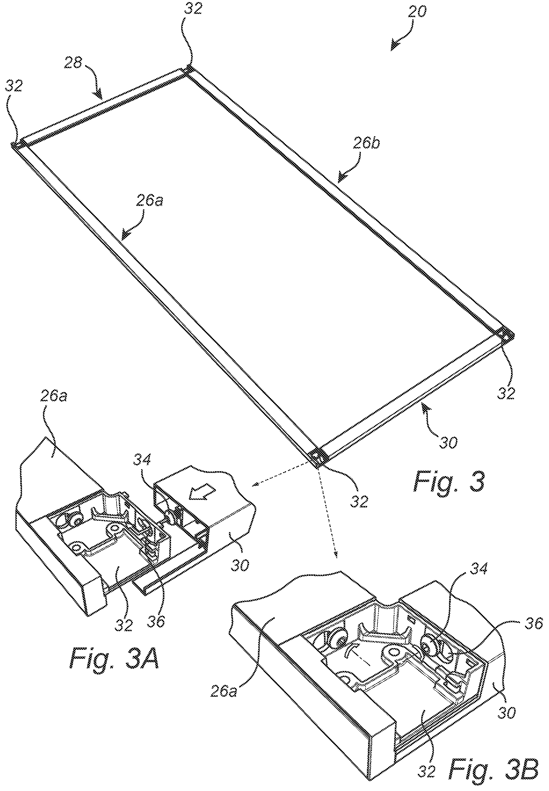 Patent US12297680 Figure 3 – Sliding closet door assembly and method of assembling a sliding closet door