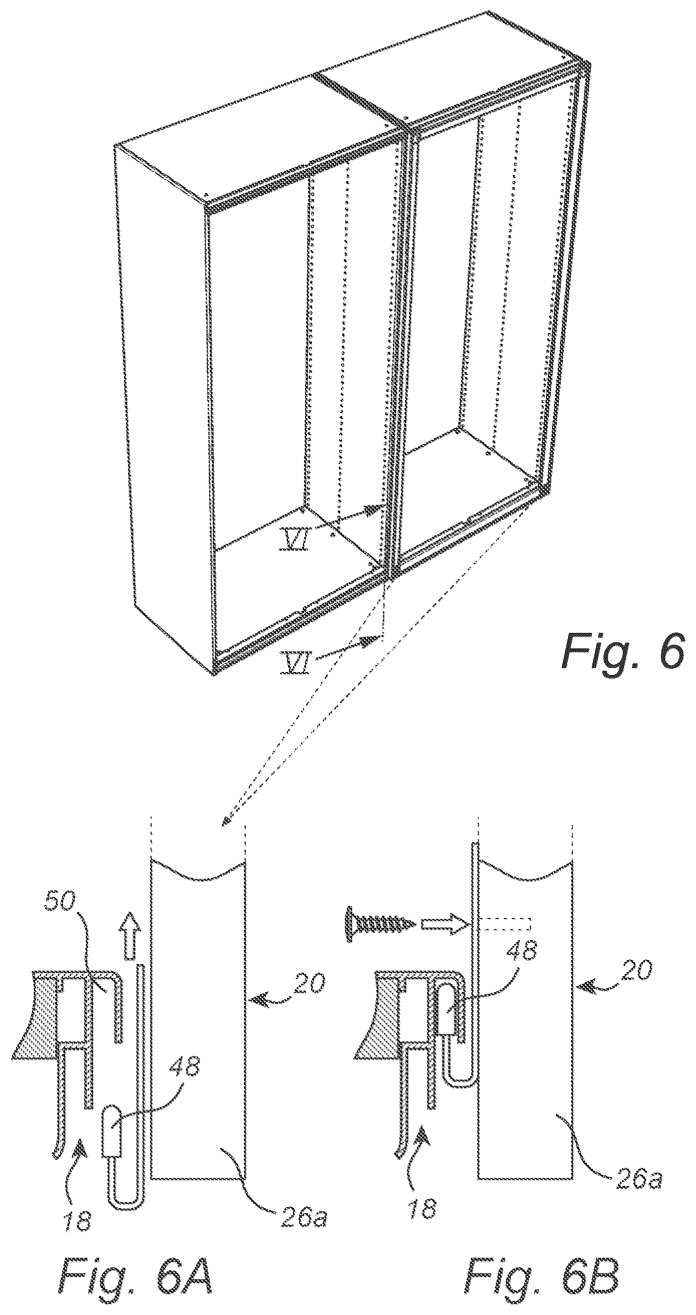Patent US12297680 Figure 6 – Sliding closet door assembly and method of assembling a sliding closet door