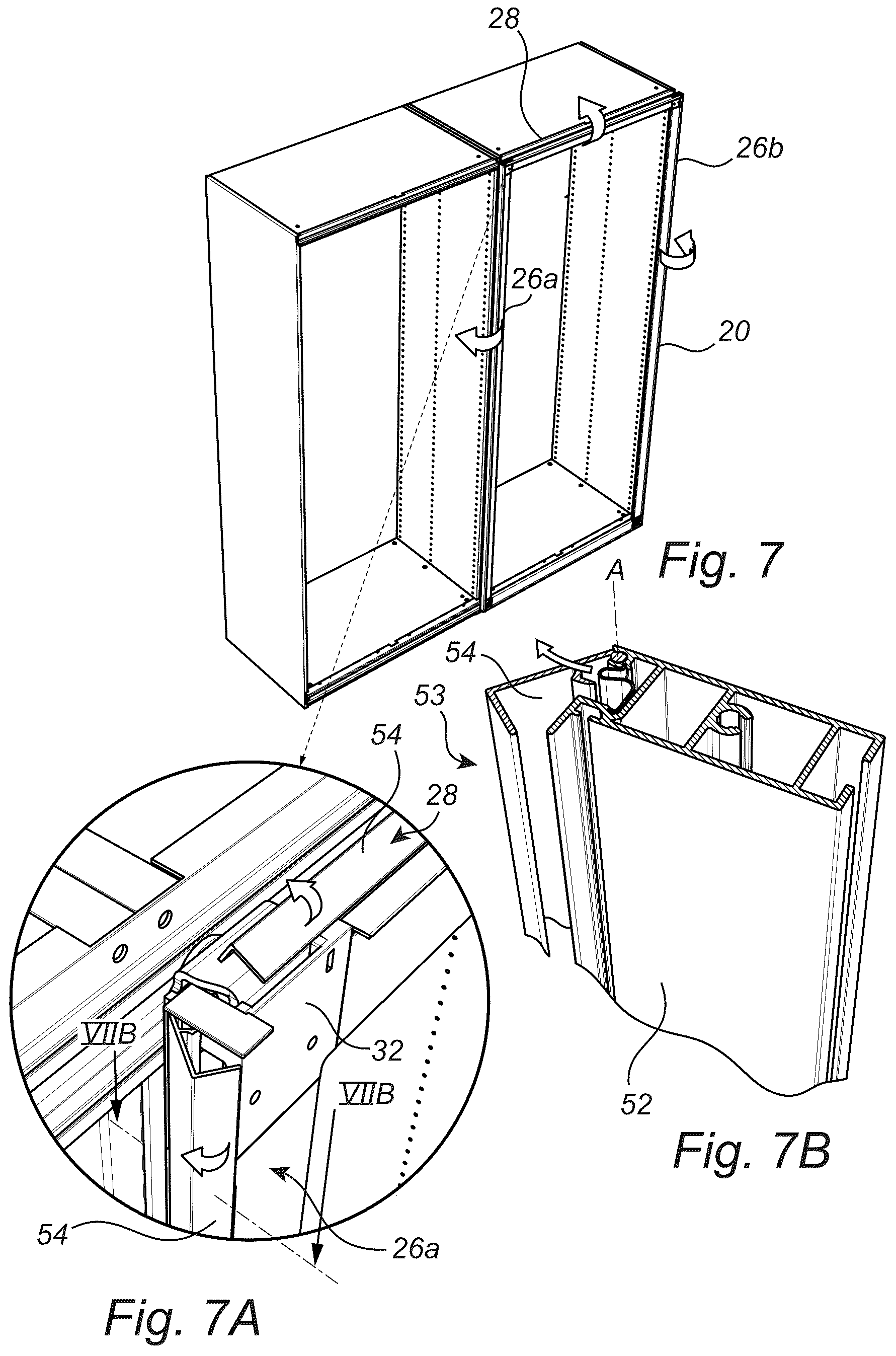 Patent US12297680 Figure 7 – Sliding closet door assembly and method of assembling a sliding closet door