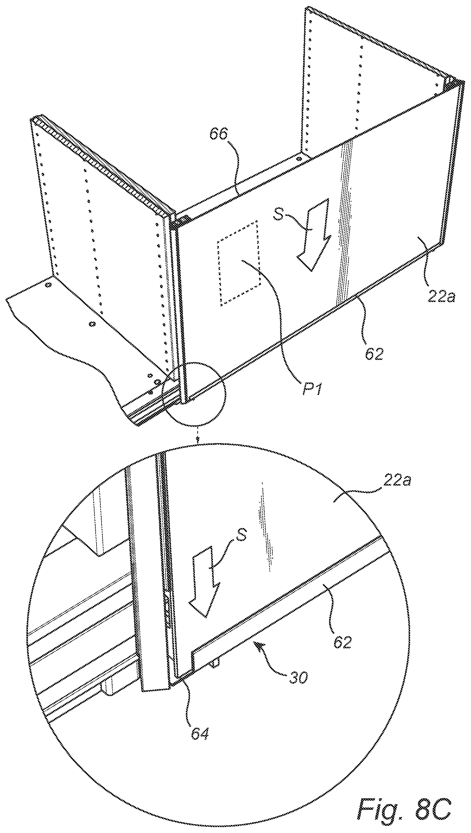 Patent US12297680 Figure 9 – Sliding closet door assembly and method of assembling a sliding closet door