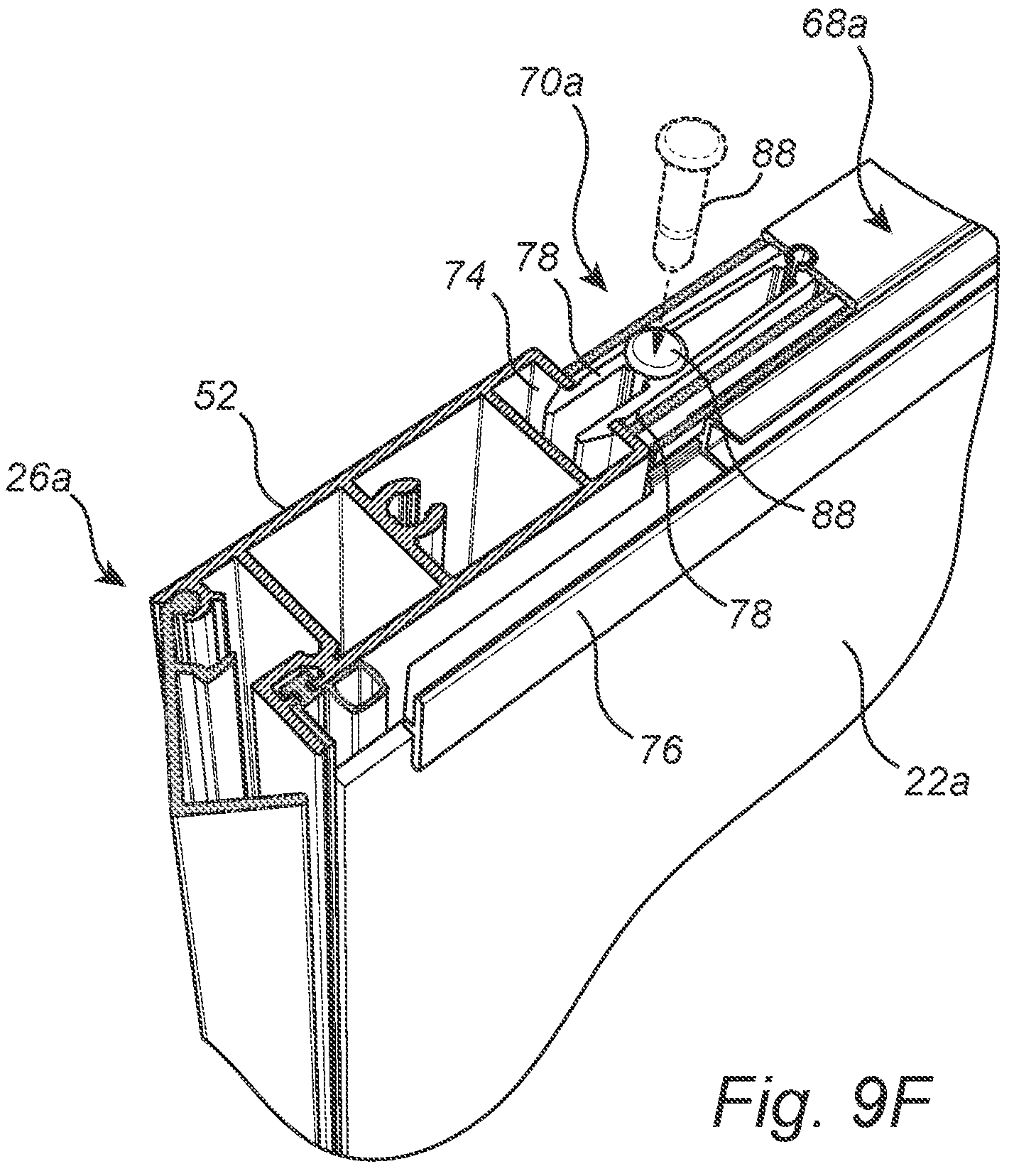 Patent US12297680 Figure 13 – Sliding closet door assembly and method of assembling a sliding closet door