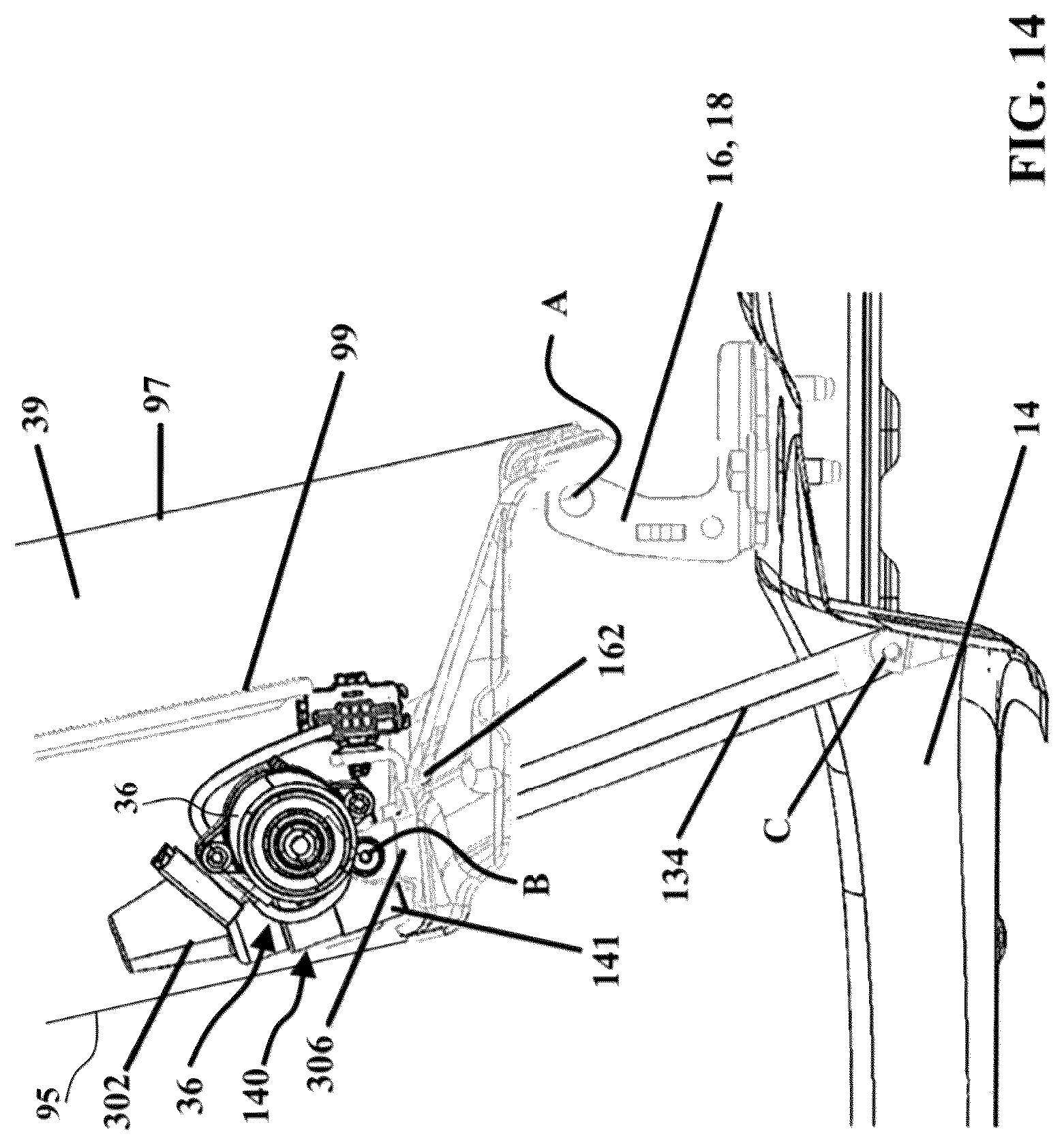 Patent US12297685 Figure 13 – Powered door unit with improved mounting arrangement