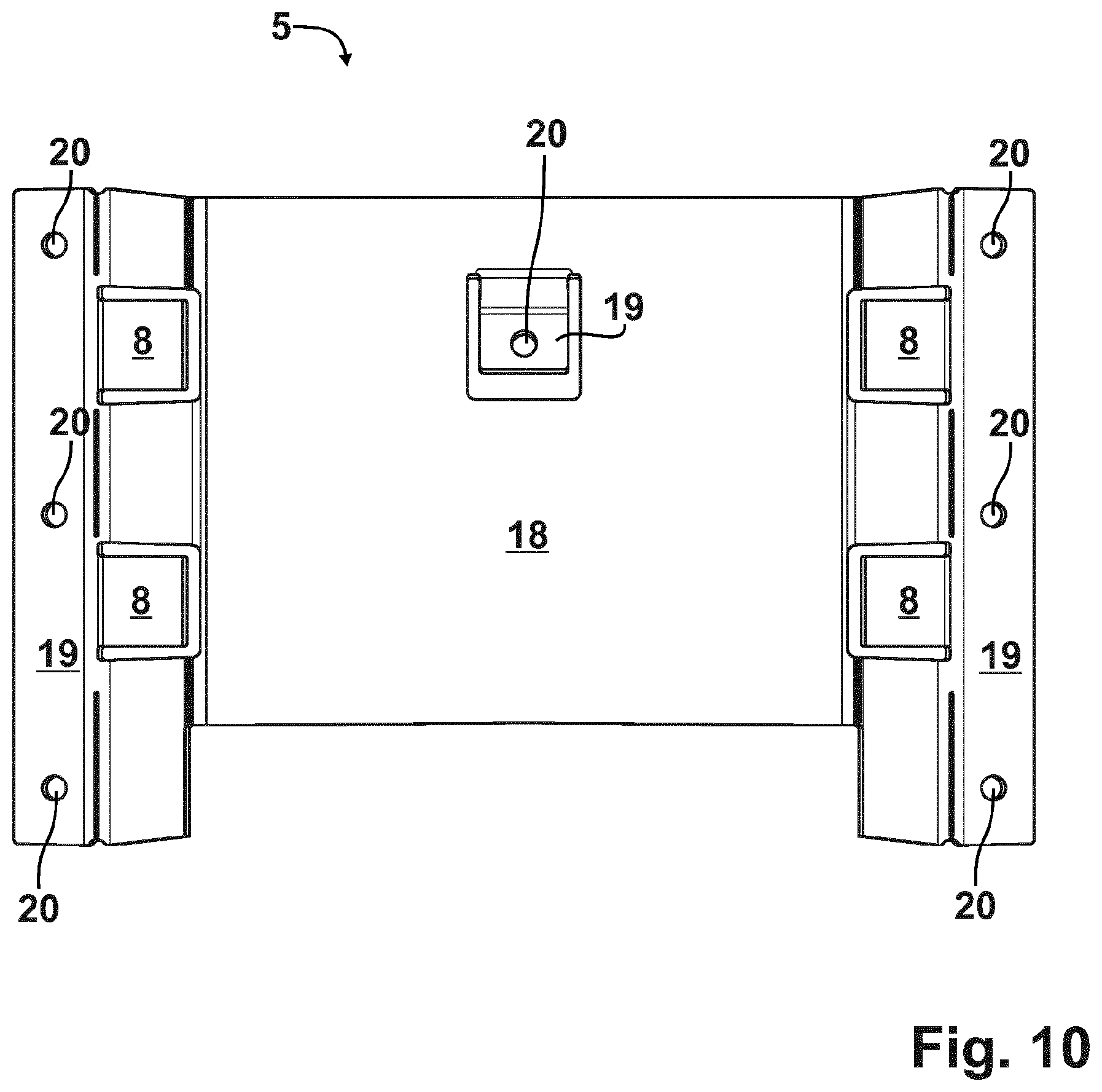 Patent US12297689 Figure 5 – Device and method for securing frames