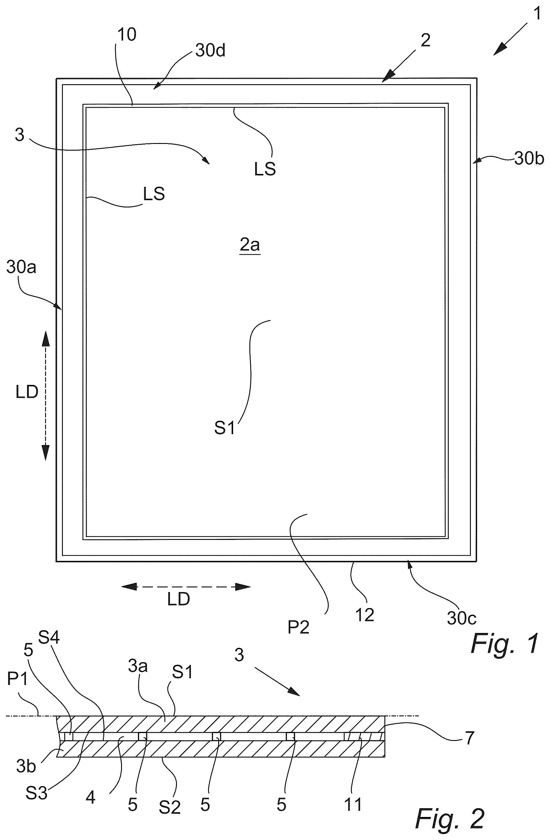 Patent US12297692 Figure 1 – Building aperture cover, such as a window or door, comprising flexible gasket with sealed cavity