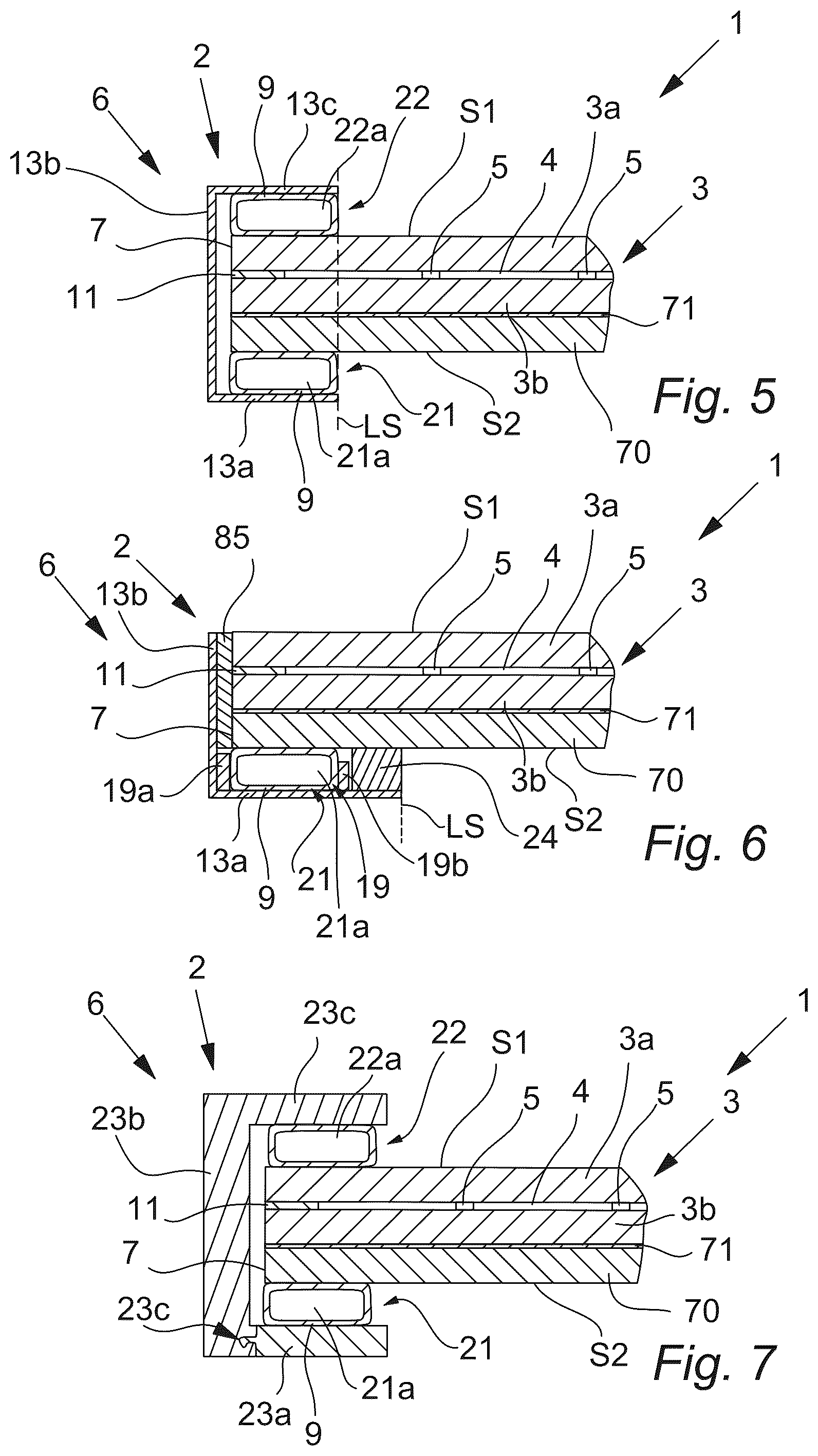 Patent US12297692 Figure 3 – Building aperture cover, such as a window or door, comprising flexible gasket with sealed cavity