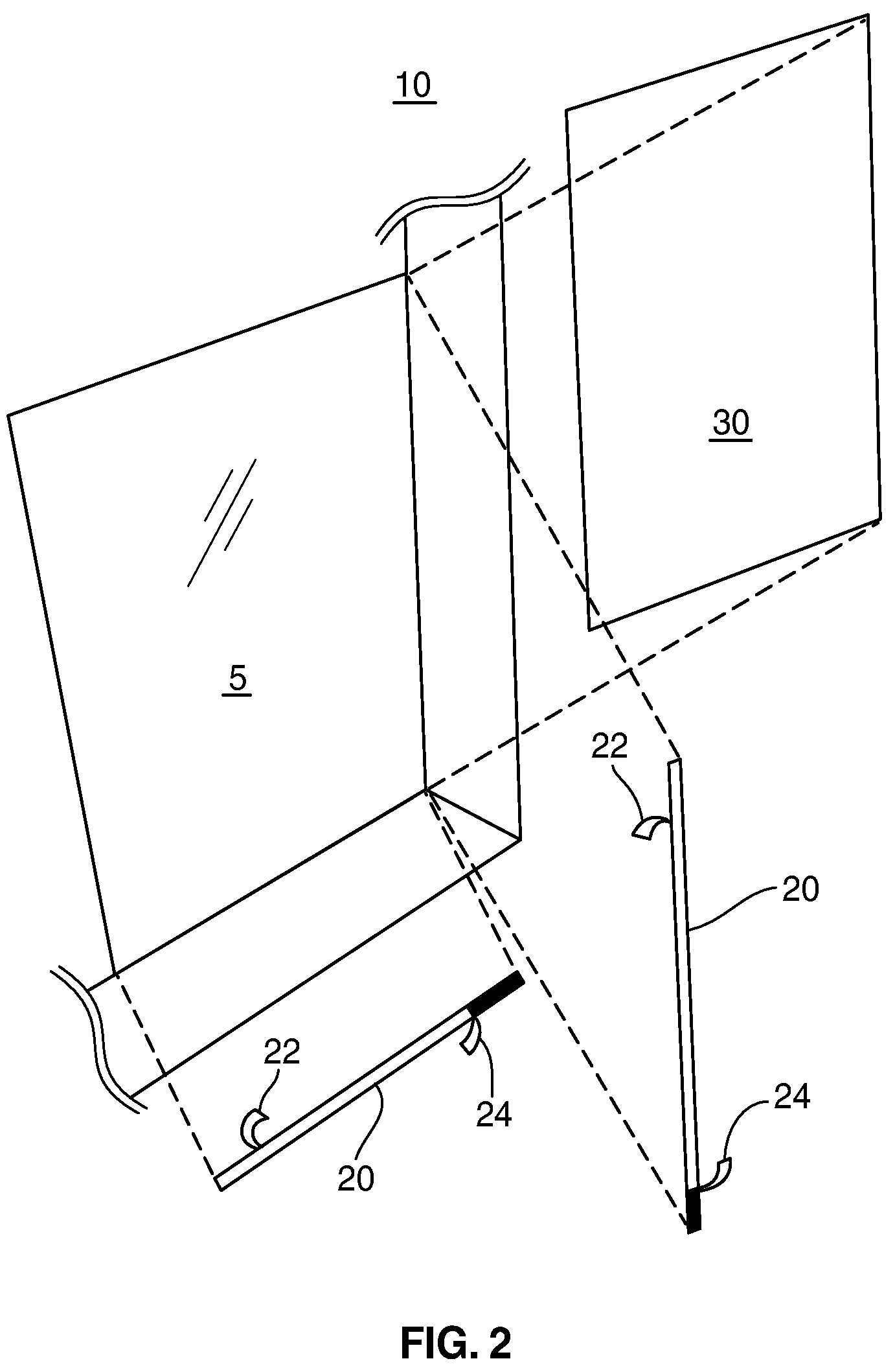 Patent US12297693 Figure 2 – Adhesive-attached window glazing assembly, multi-glazed window assembly and method therefor