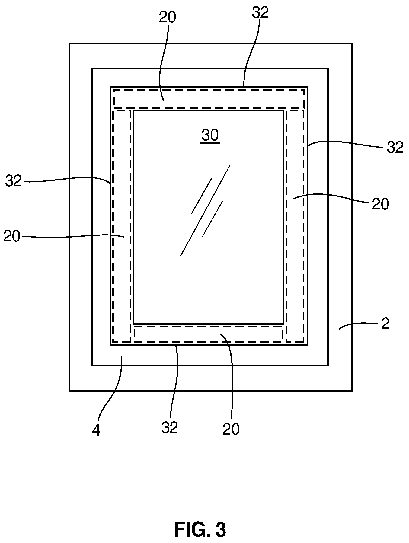 Patent US12297693 Figure 3 – Adhesive-attached window glazing assembly, multi-glazed window assembly and method therefor