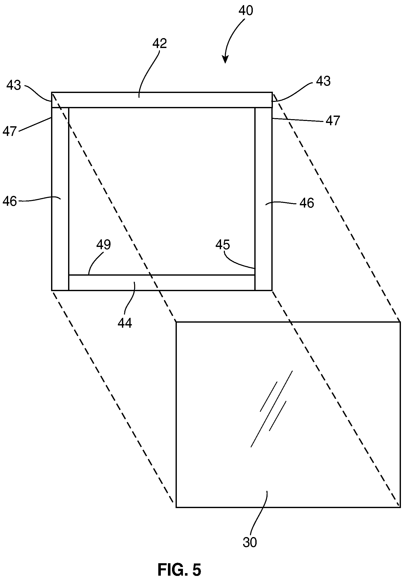 Patent US12297693 Figure 5 – Adhesive-attached window glazing assembly, multi-glazed window assembly and method therefor