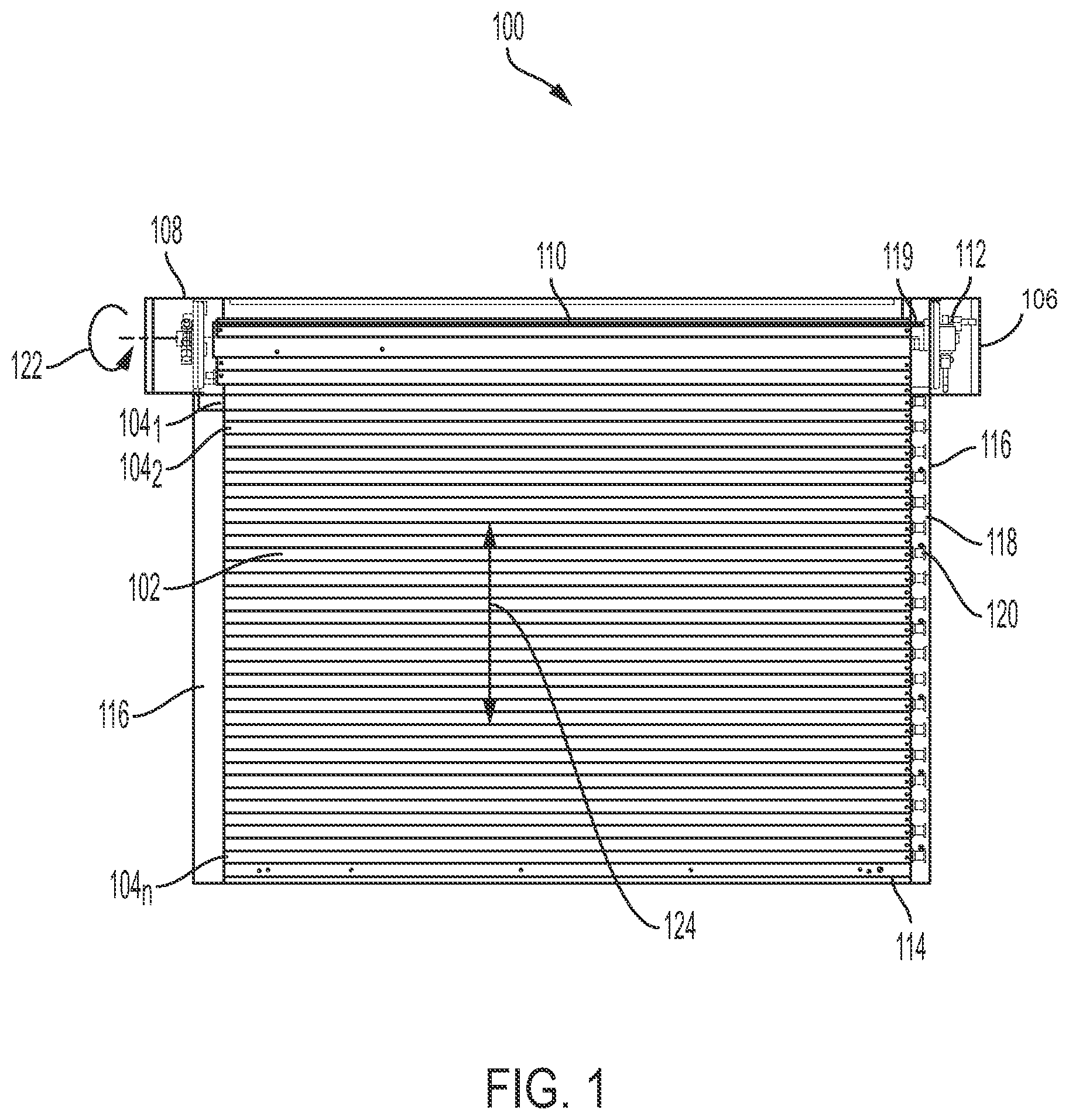 Patent US12297696 Figure 1 – Operator governor release for fire shutters