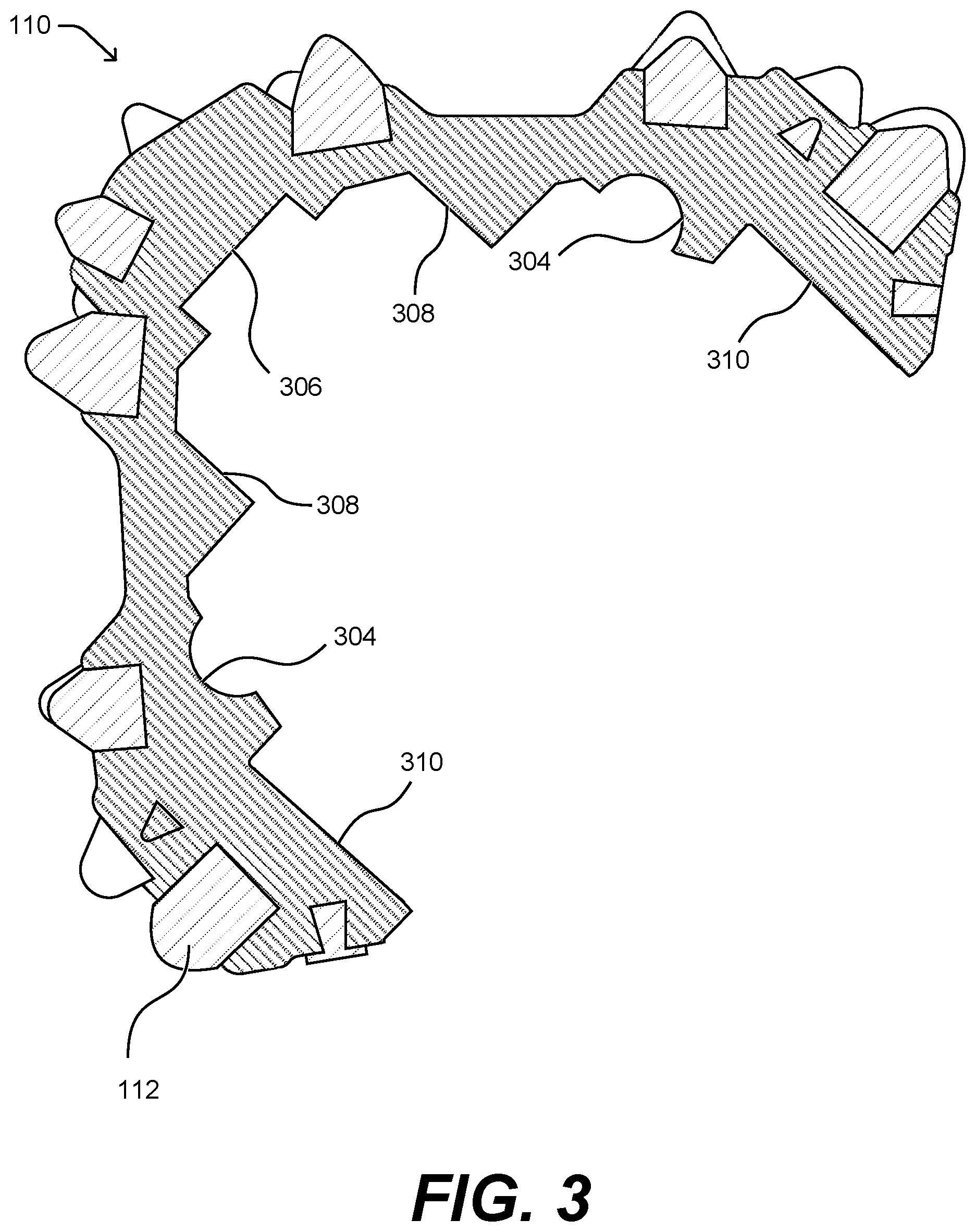 Patent US12297698 Figure 3 – Retainer for rotary cone drill bit