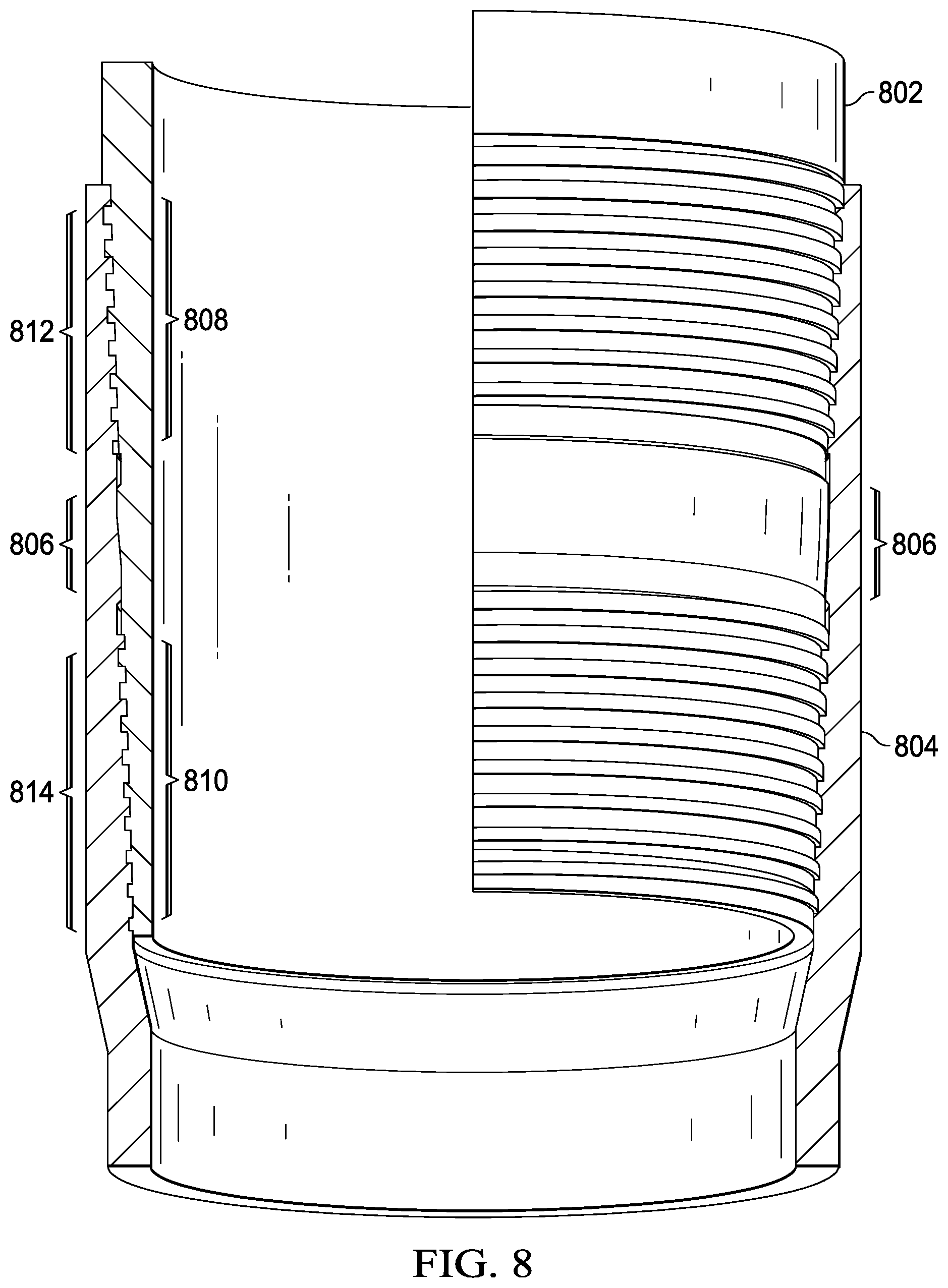 Patent US12297700 Figure 8 – Curvilinear sealing system