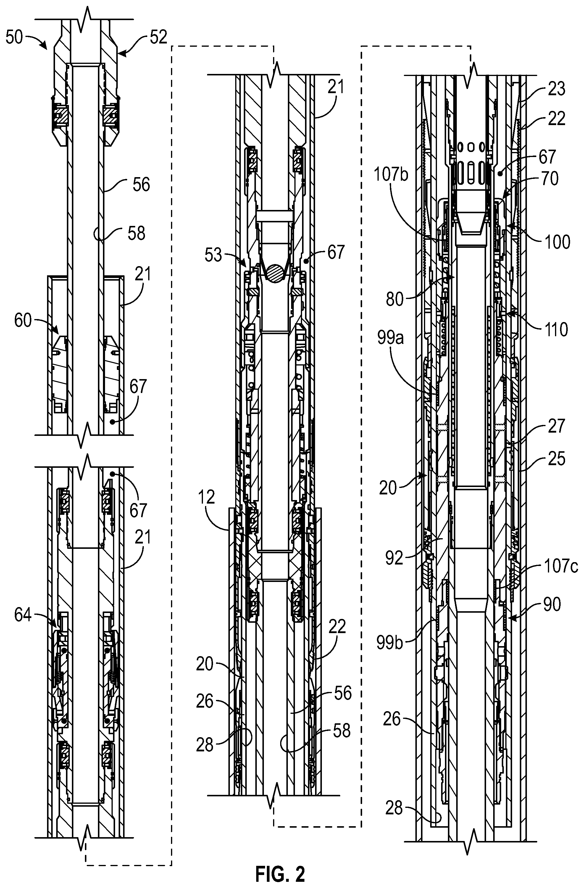 Patent US12297706 Figure 2 – Debris exclusive-pressure intensified-pressure balanced setting tool for liner hanger