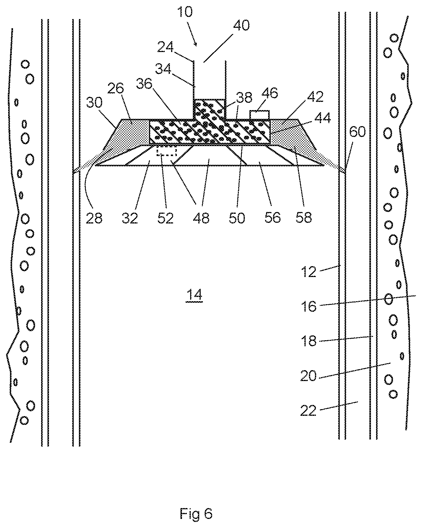 Patent US12297709 Figure 4 – Tool for severing a downhole tubular by a stream of combustion products