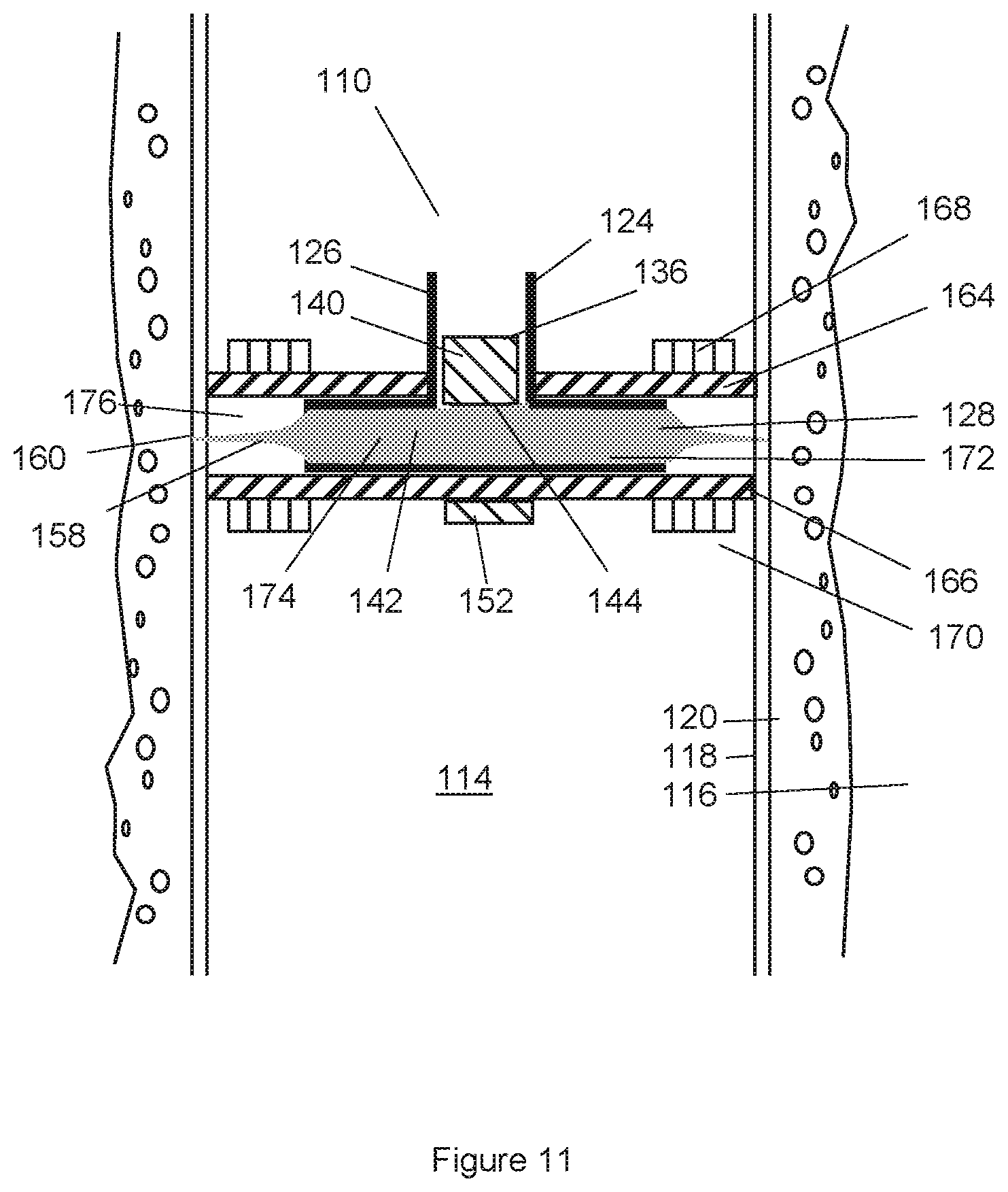 Patent US12297709 Figure 9 – Tool for severing a downhole tubular by a stream of combustion products