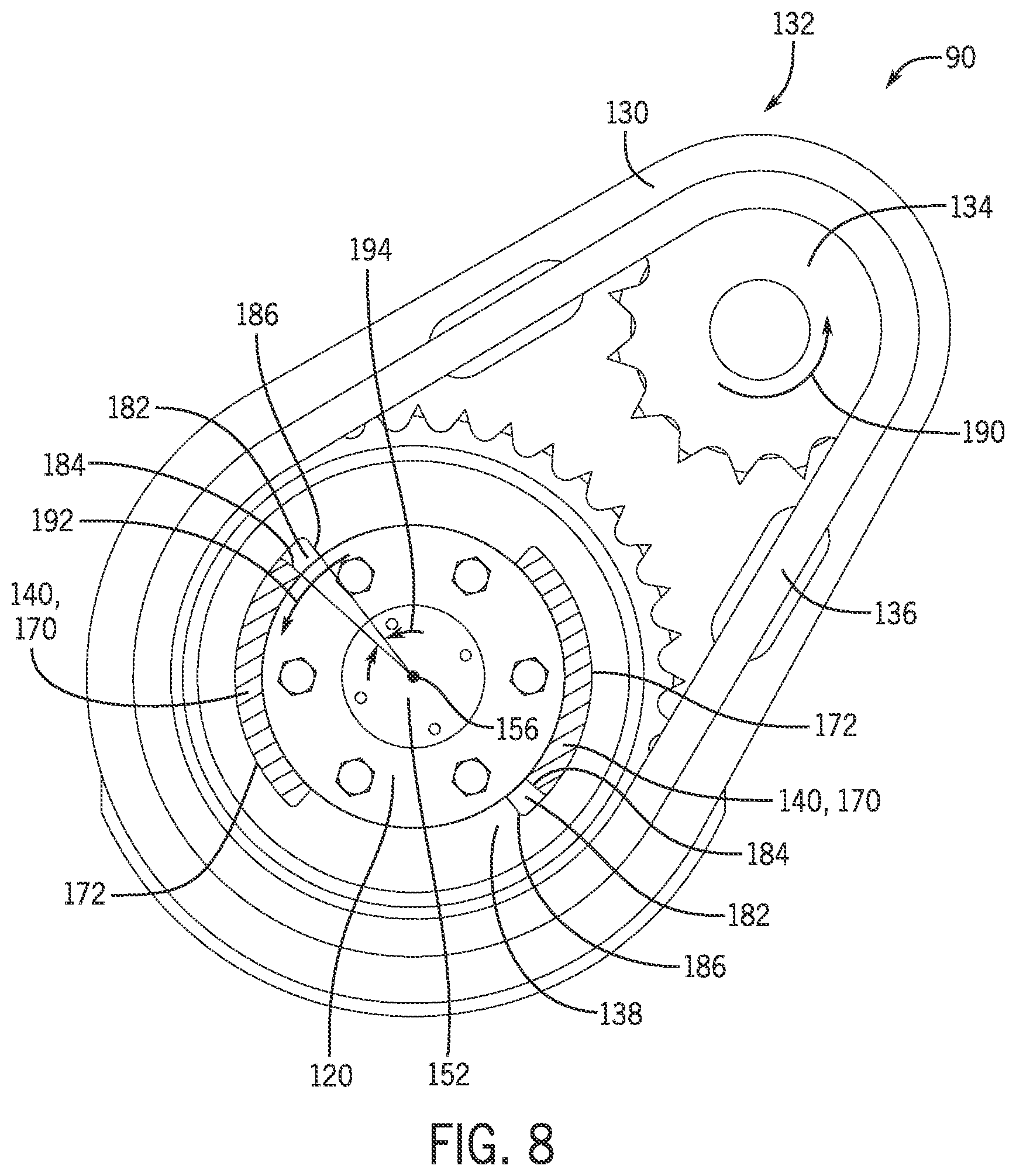 Patent US12297712 Figure 8 – Starter engine system for a rotary lock