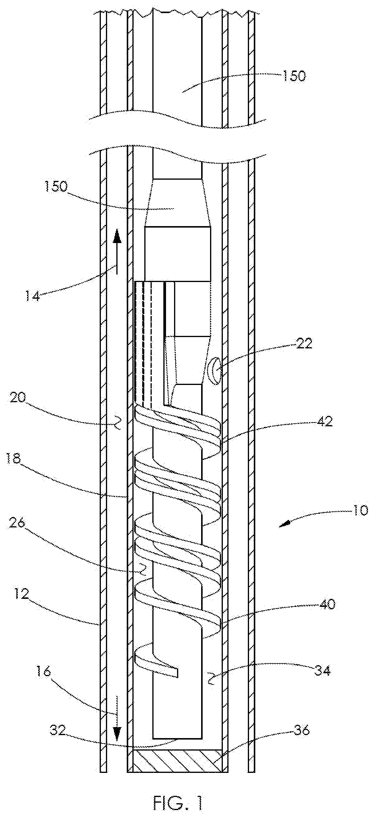 Patent US12297731 Figure 1 – Stacked-helical gas separator with gas discharge outlet