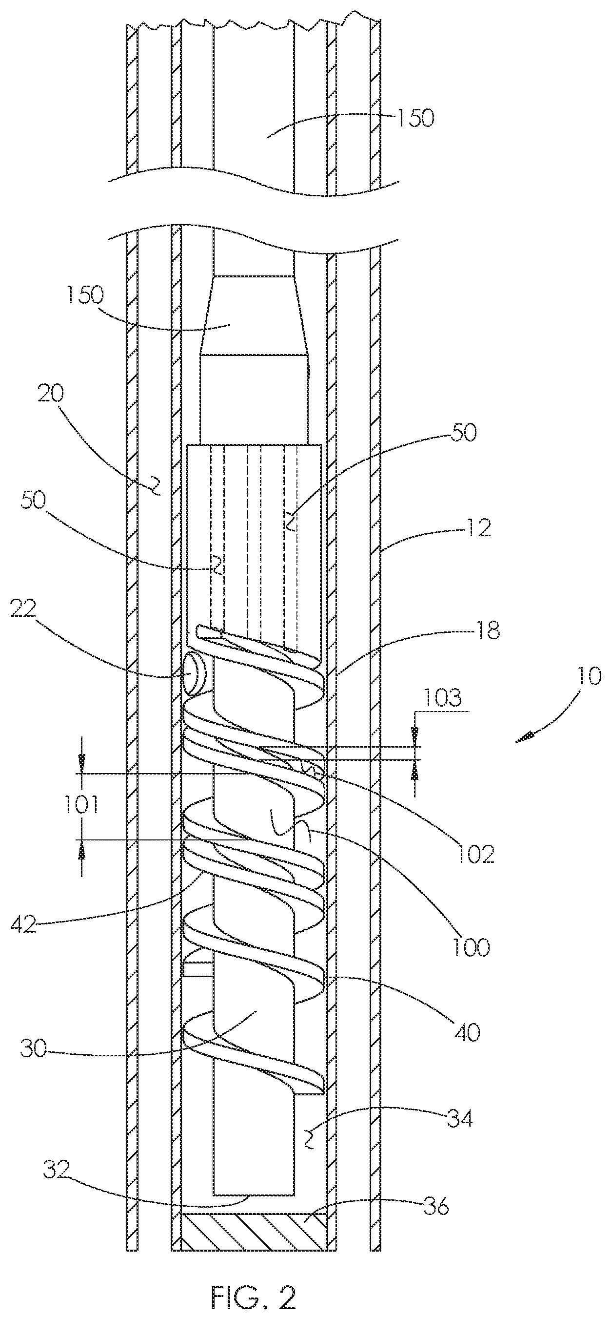 Patent US12297731 Figure 2 – Stacked-helical gas separator with gas discharge outlet