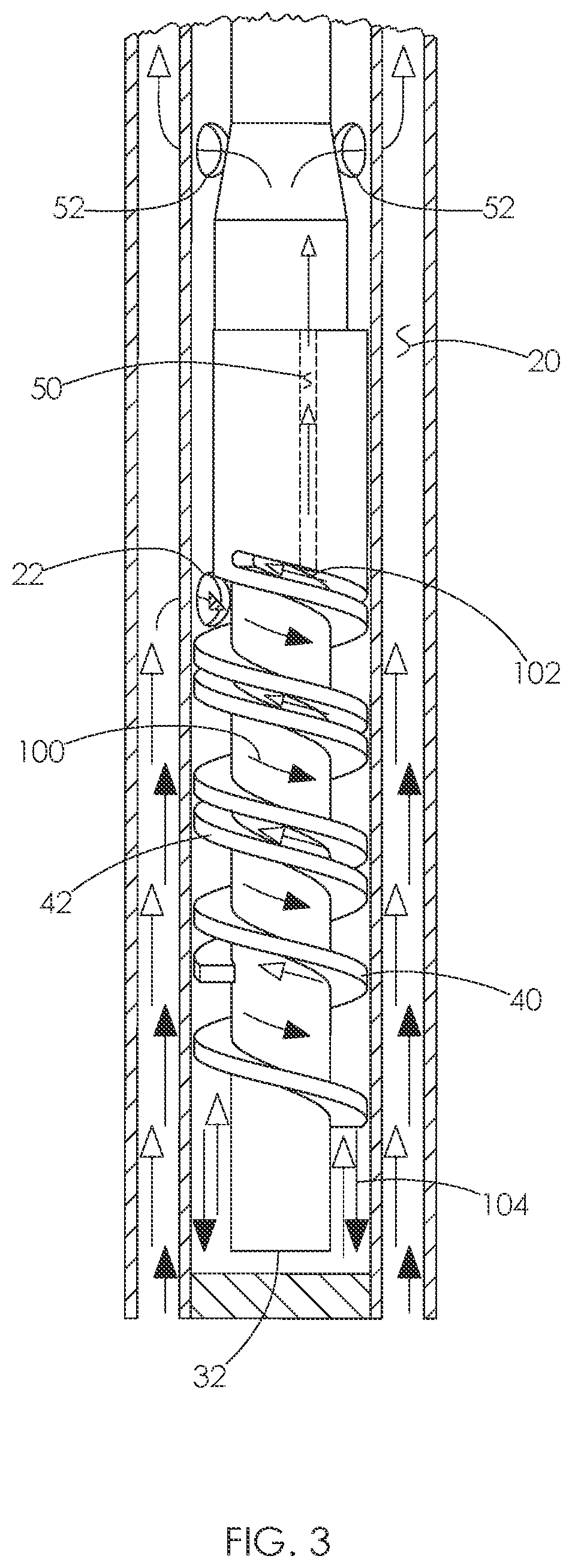 Patent US12297731 Figure 3 – Stacked-helical gas separator with gas discharge outlet