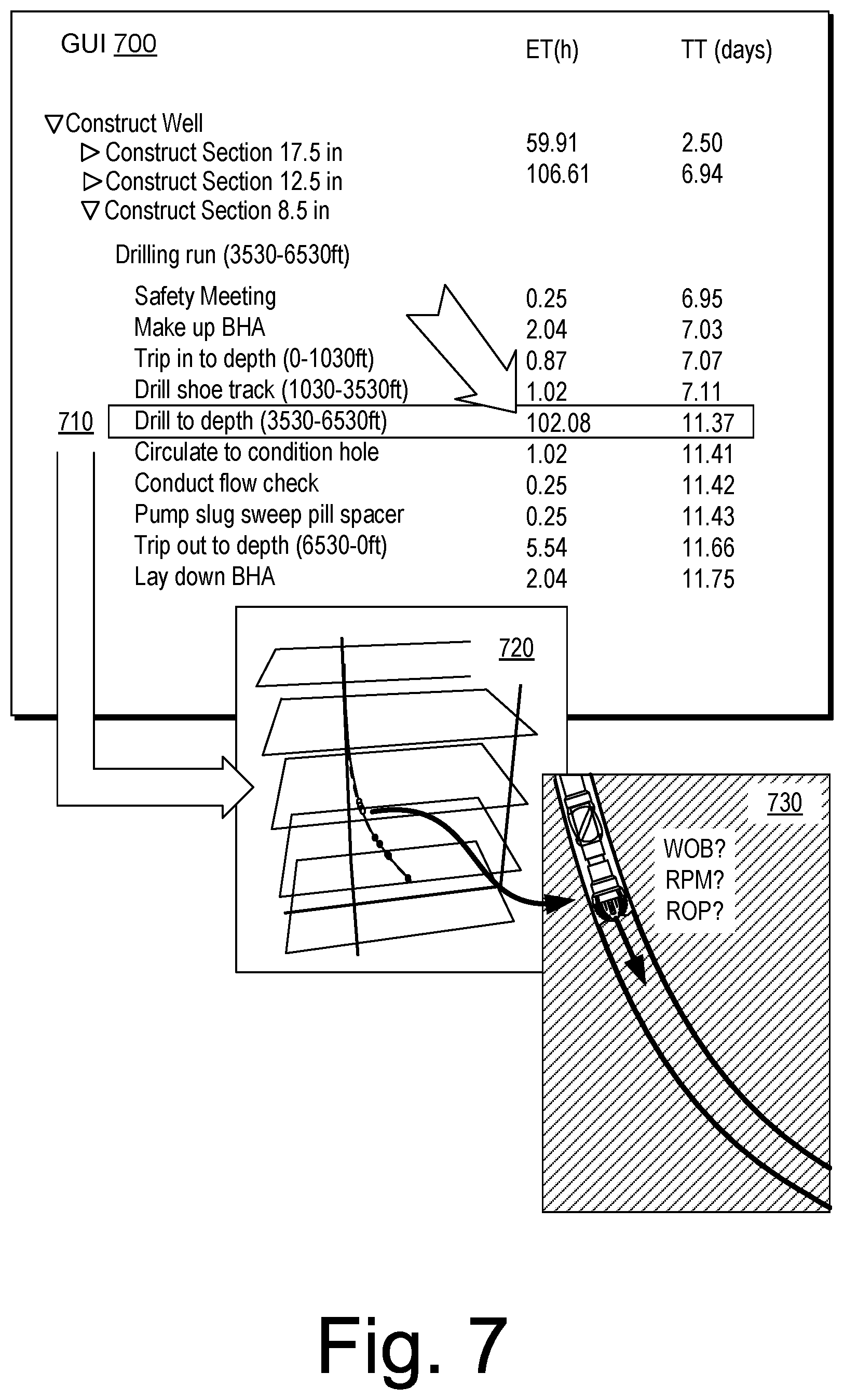 Patent US12297732 Figure 7 – Drilling control