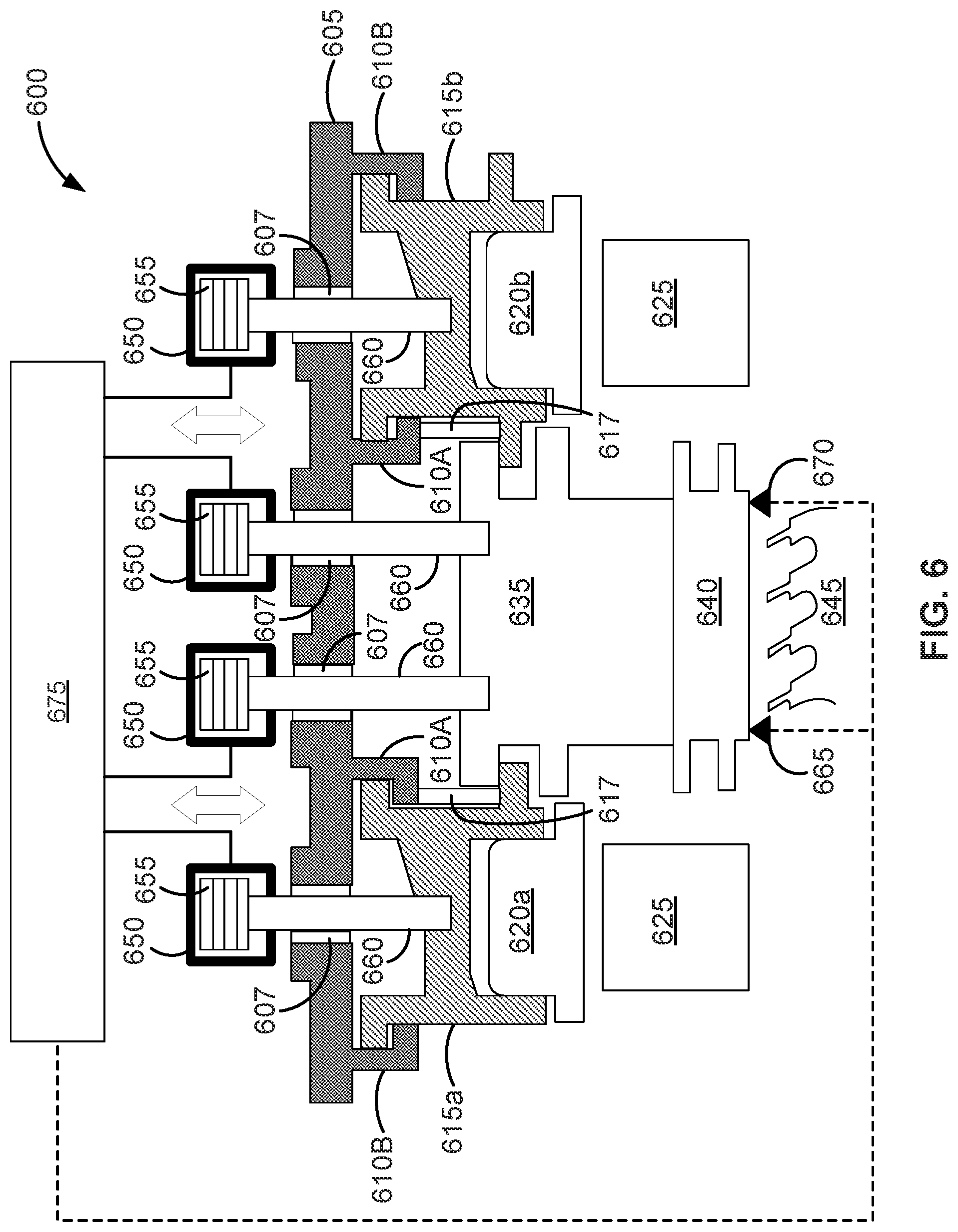 Patent US12297741 Figure 6 – Rapid active clearance control system of inter stage and mid-seals