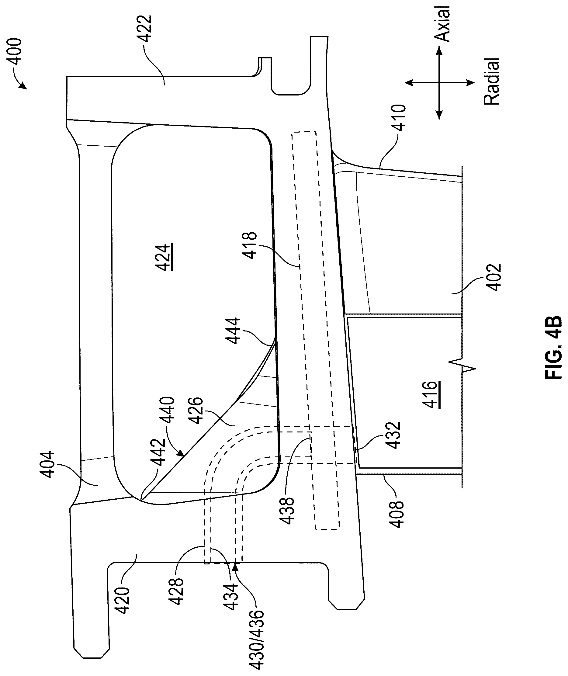Patent US12297752 Figure 5 – Vane forward rail for gas turbine engine assembly