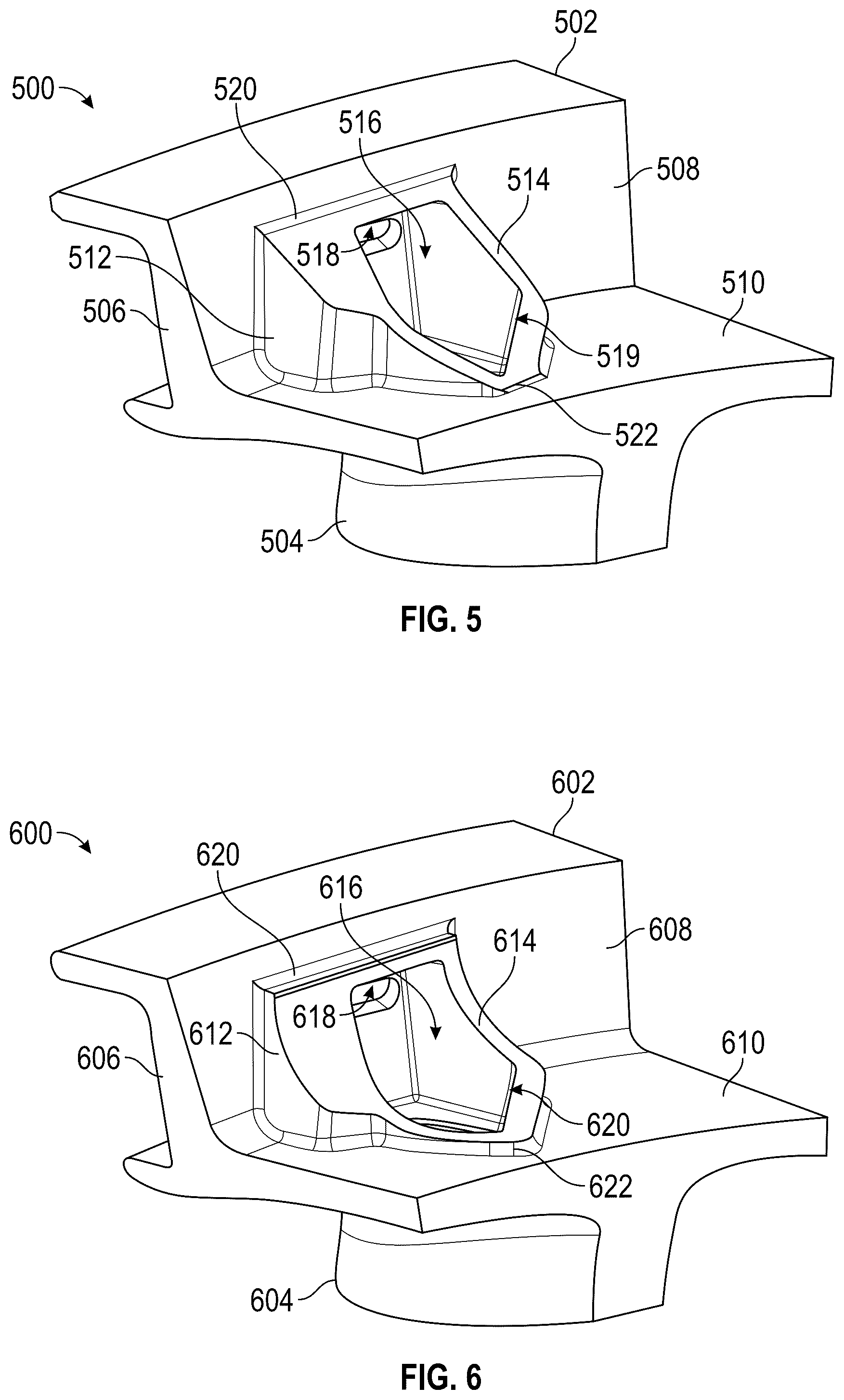 Patent US12297752 Figure 7 – Vane forward rail for gas turbine engine assembly