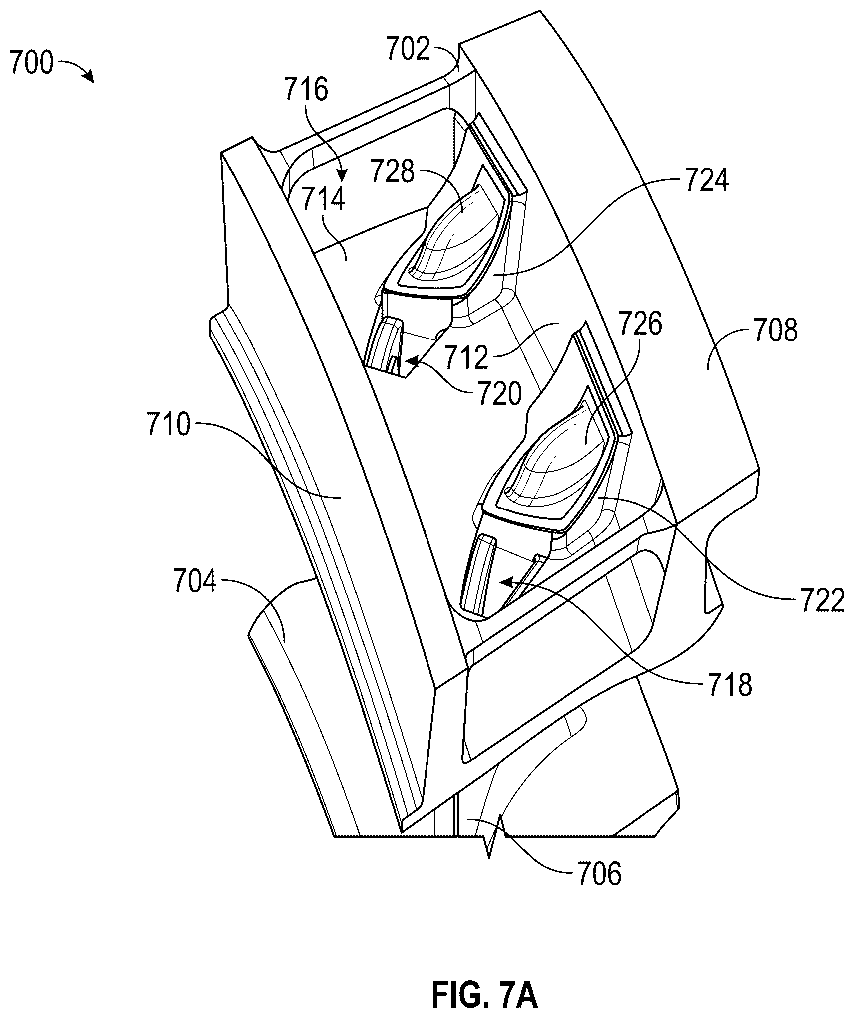 Patent US12297752 Figure 8 – Vane forward rail for gas turbine engine assembly