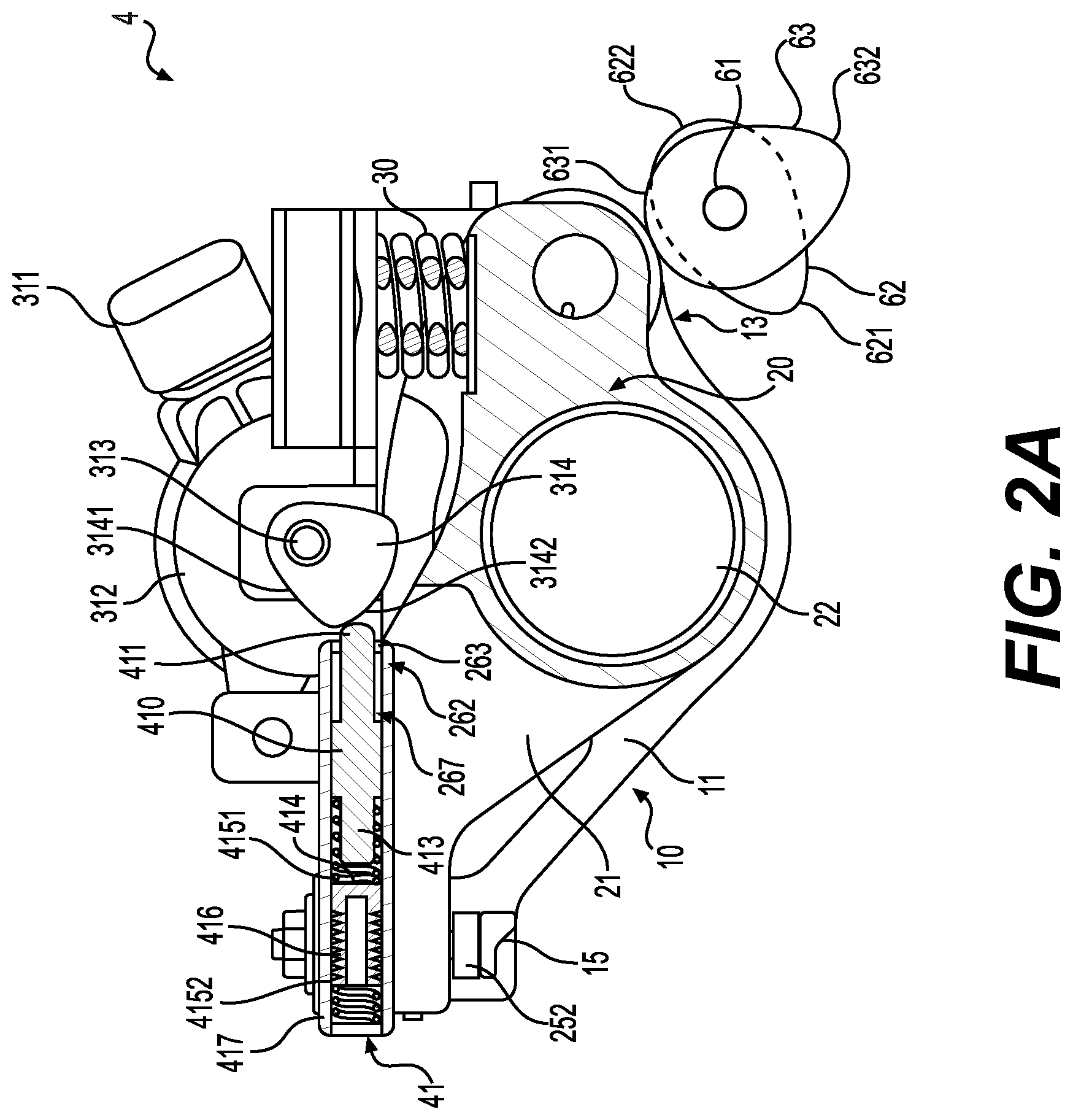 Patent US12297754 Figure 2 – Rocker arm assembly, compliance capsules, actuators, and support structures