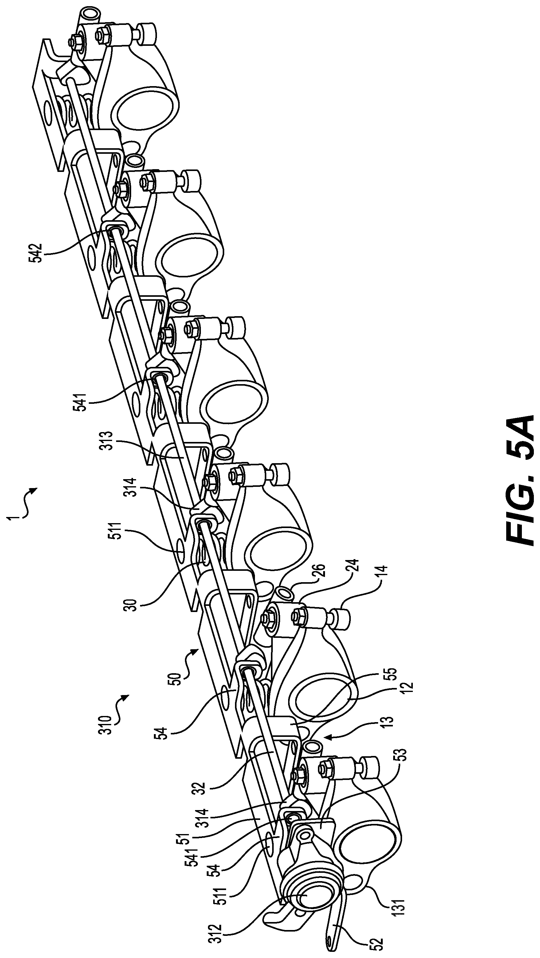 Patent US12297754 Figure 7 – Rocker arm assembly, compliance capsules, actuators, and support structures