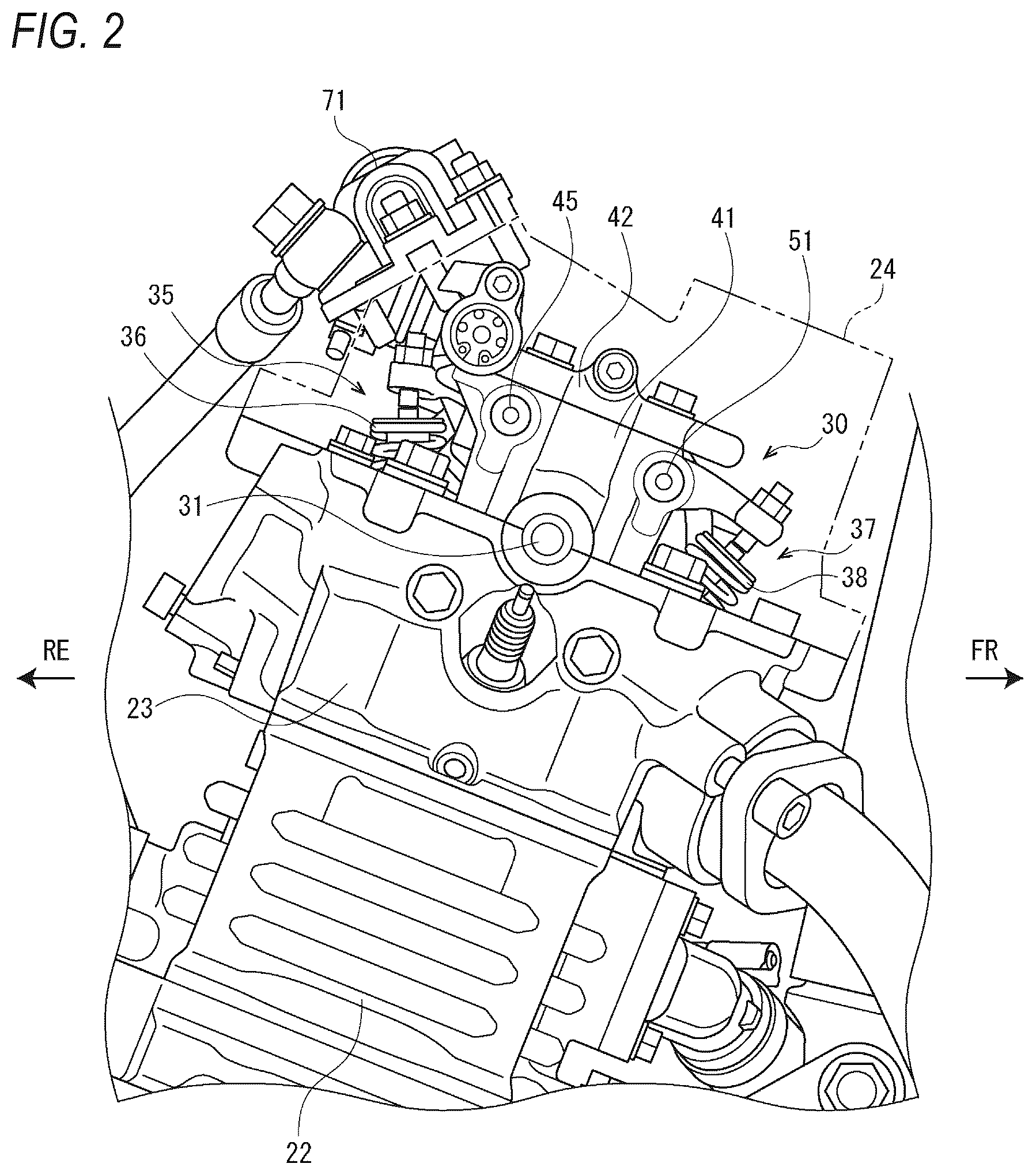 Patent US12297756 Figure 2 – Variable valve device