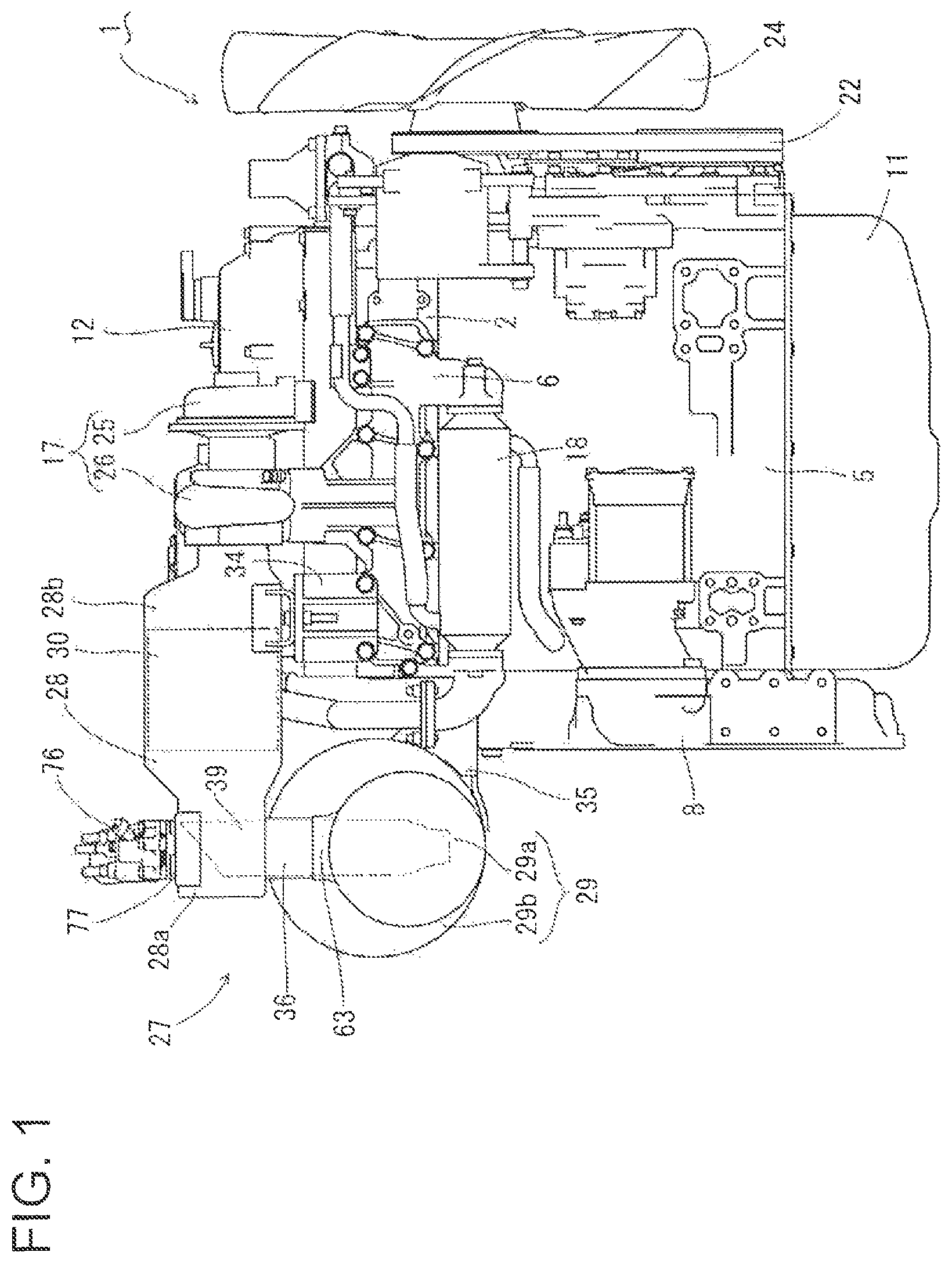 Patent US12297763 Figure 1 – Engine device