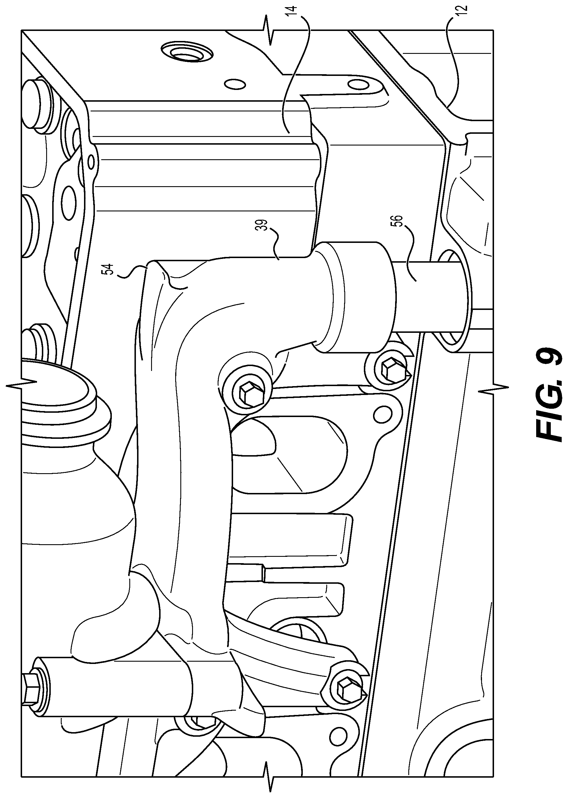 Patent US12297765 Figure 9 – Engine system with coolant collector