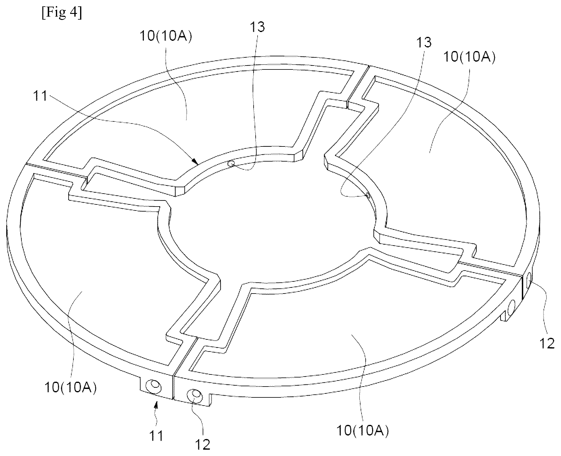 Patent US12297773 Figure 4 – Removable mechanical part for acoustic insulation of an air inlet casing
