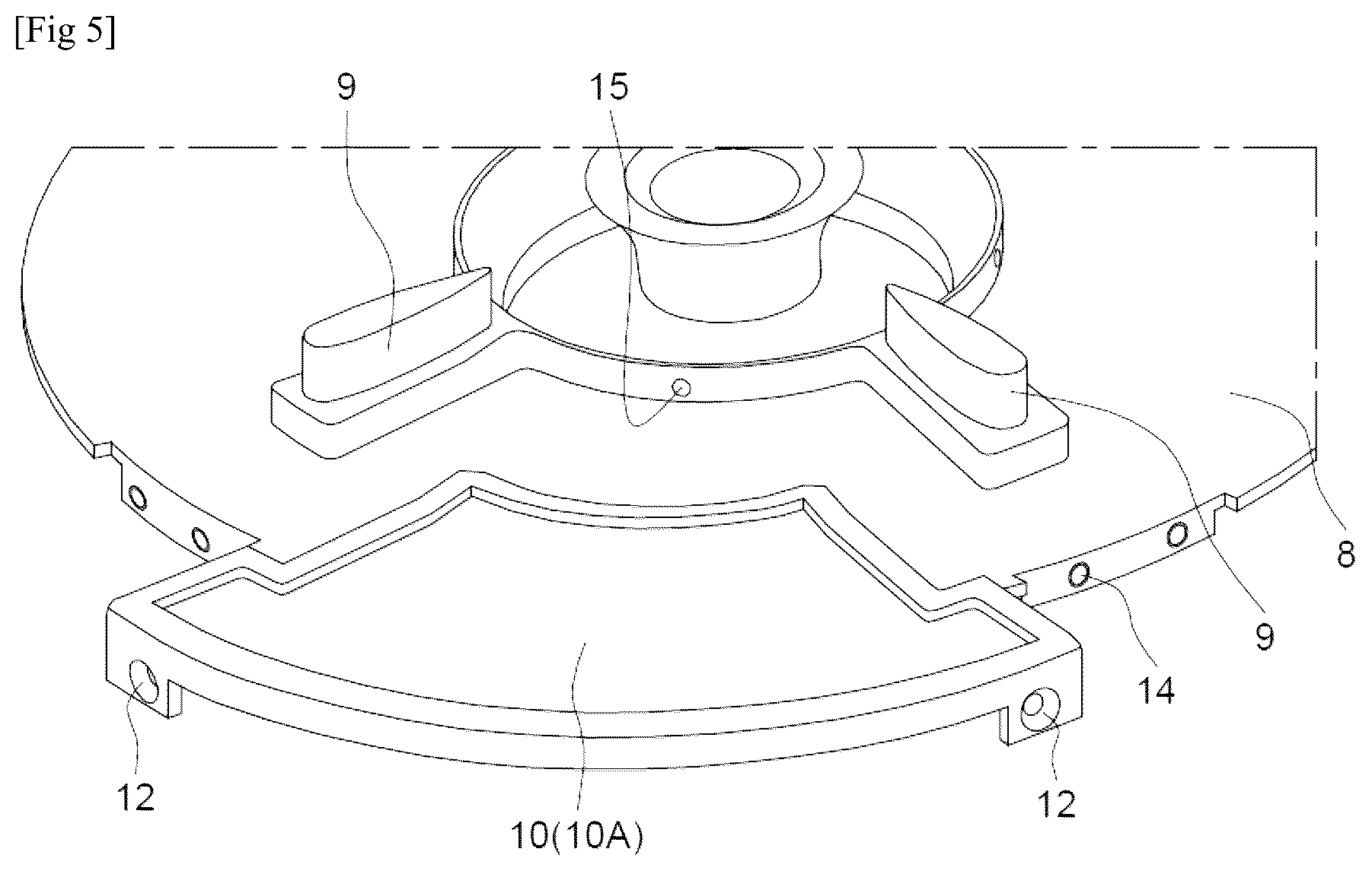 Patent US12297773 Figure 5 – Removable mechanical part for acoustic insulation of an air inlet casing