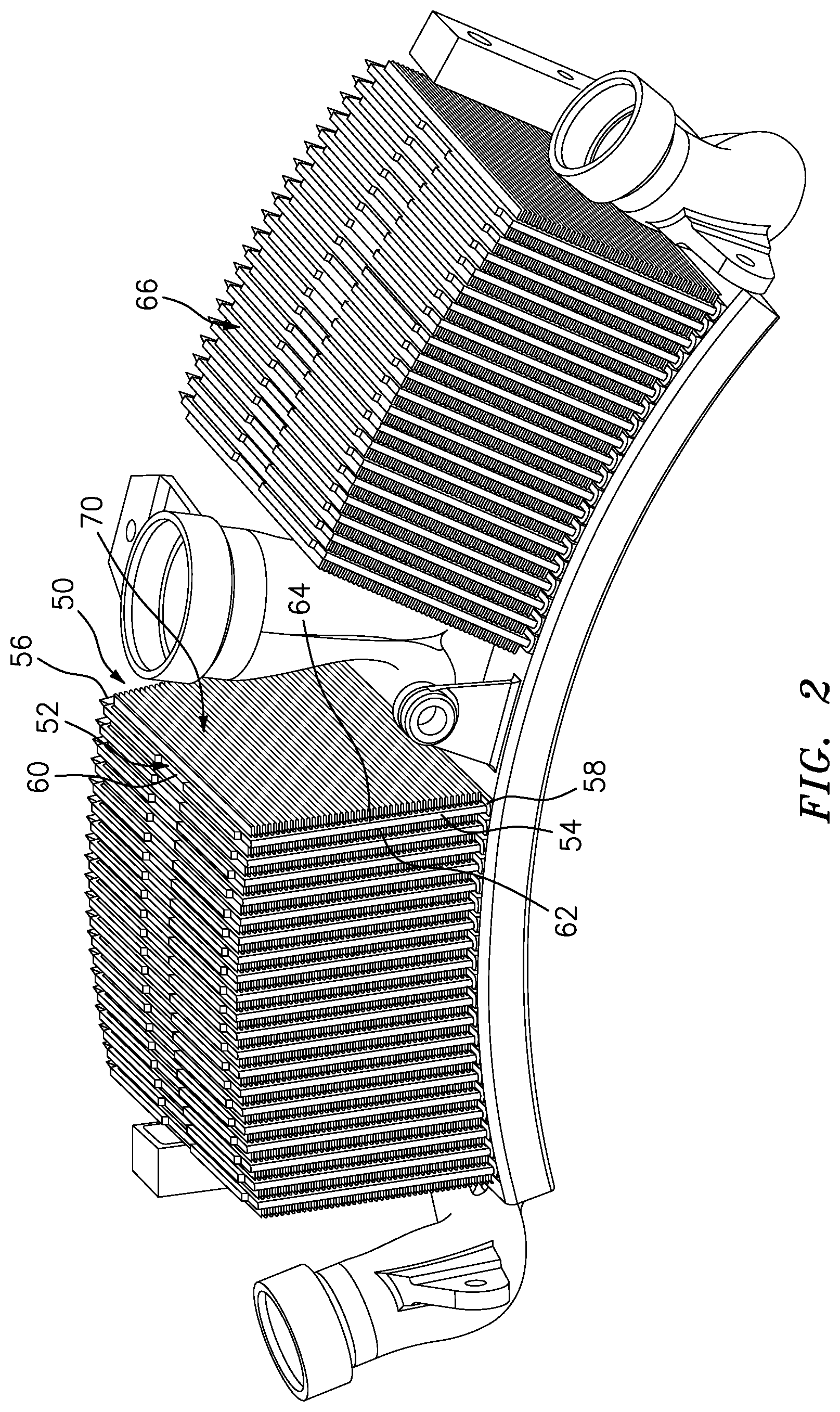 Patent US12297775 Figure 2 – Aircraft heat exchanger panel array interconnection