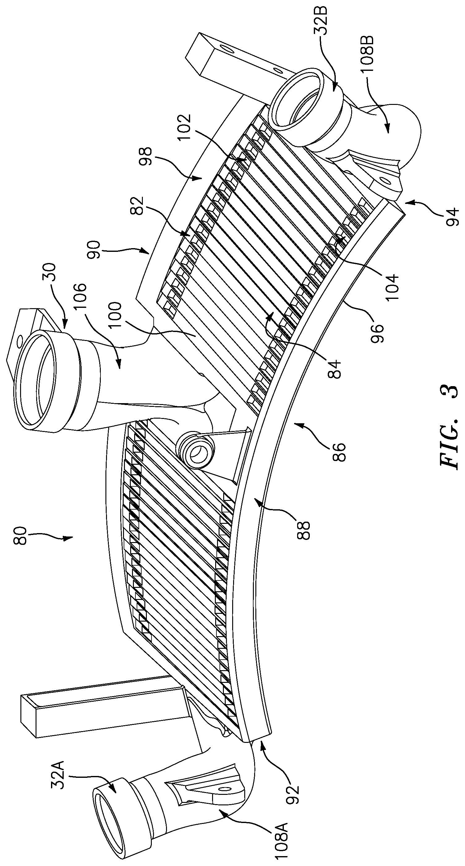Patent US12297775 Figure 3 – Aircraft heat exchanger panel array interconnection