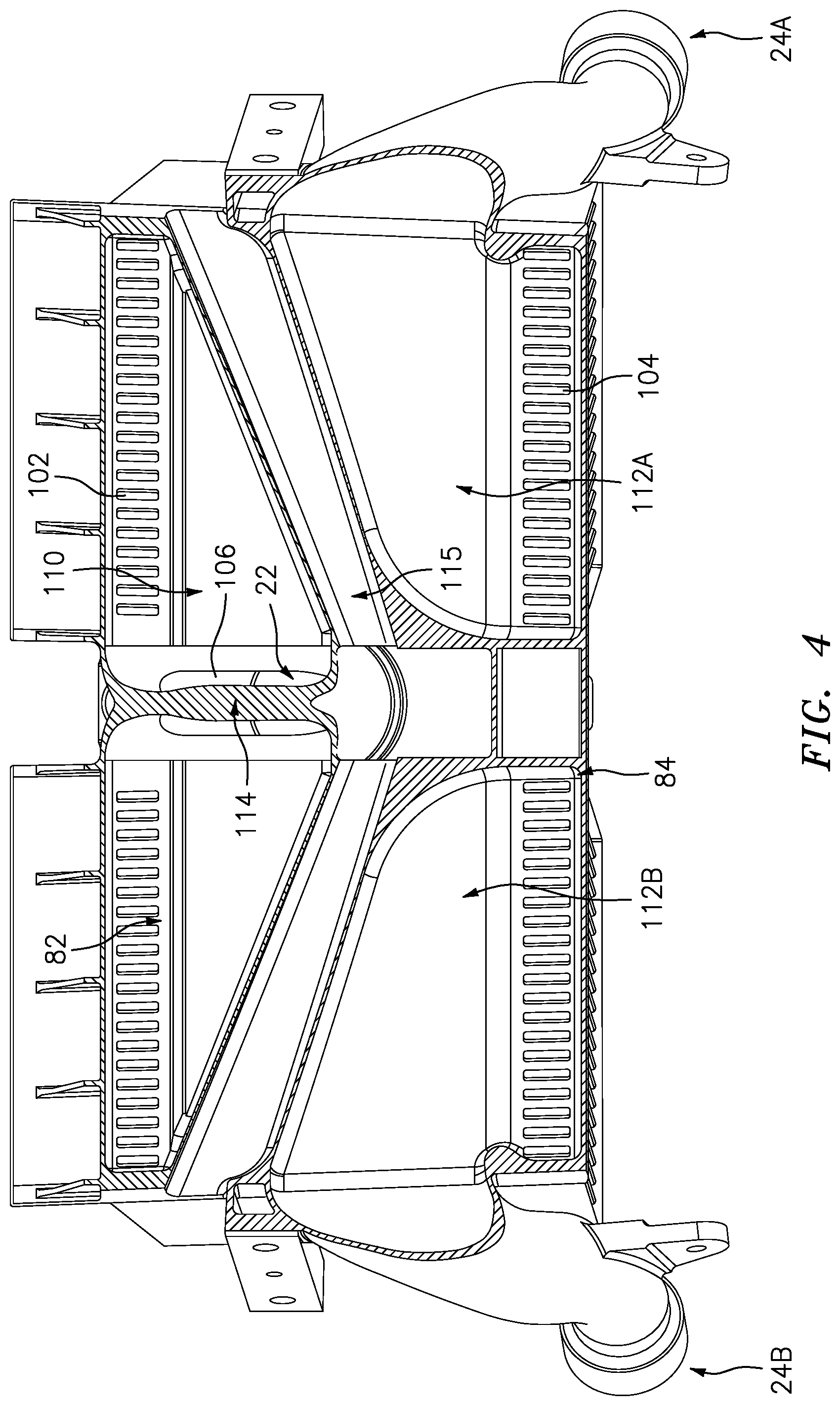 Patent US12297775 Figure 4 – Aircraft heat exchanger panel array interconnection