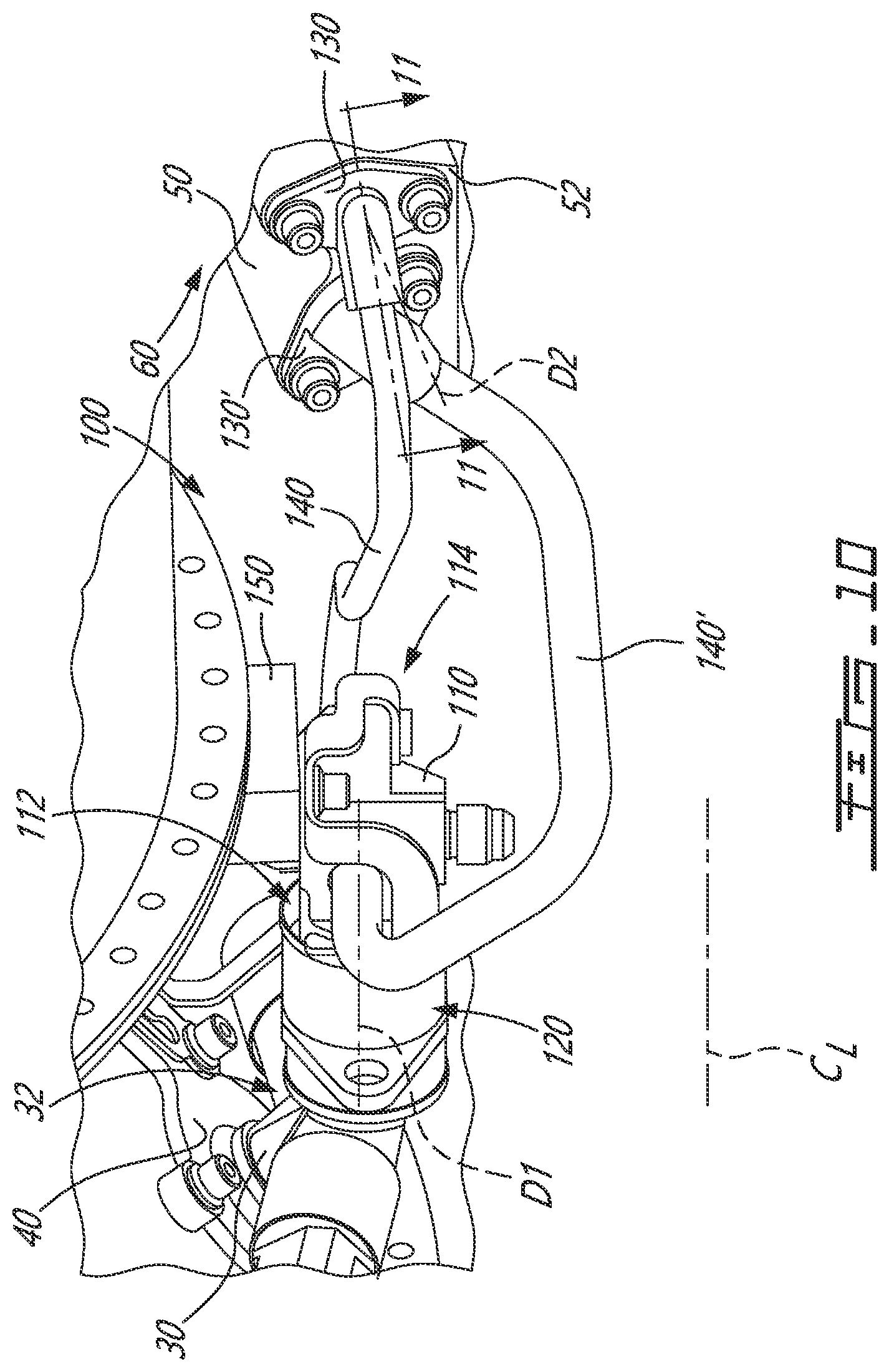 Patent US12297776 Figure 9 – Fuel manifold adapter