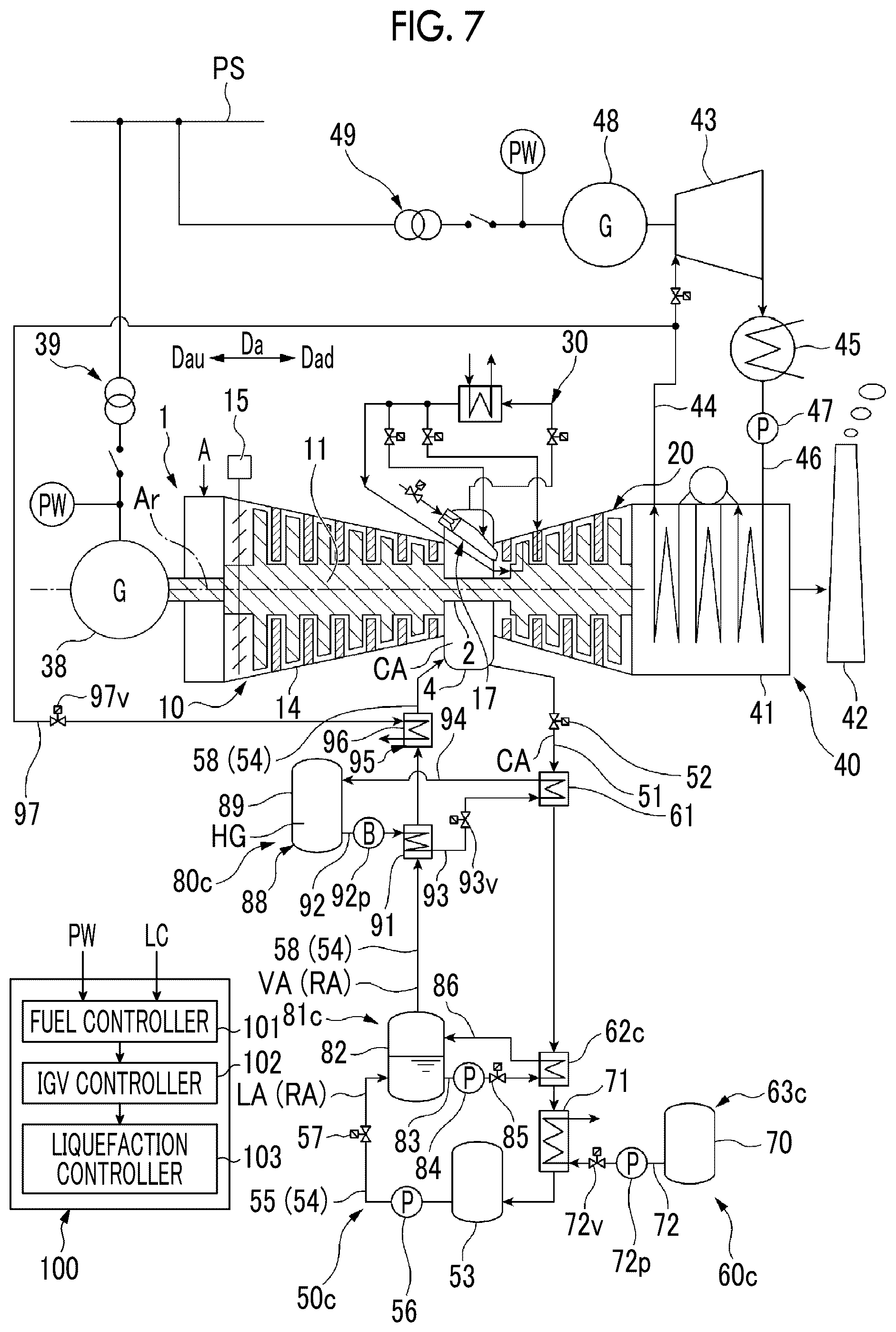 Patent US12297780 Figure 6 – Gas turbine plant, method for operating same, and method for modifying same