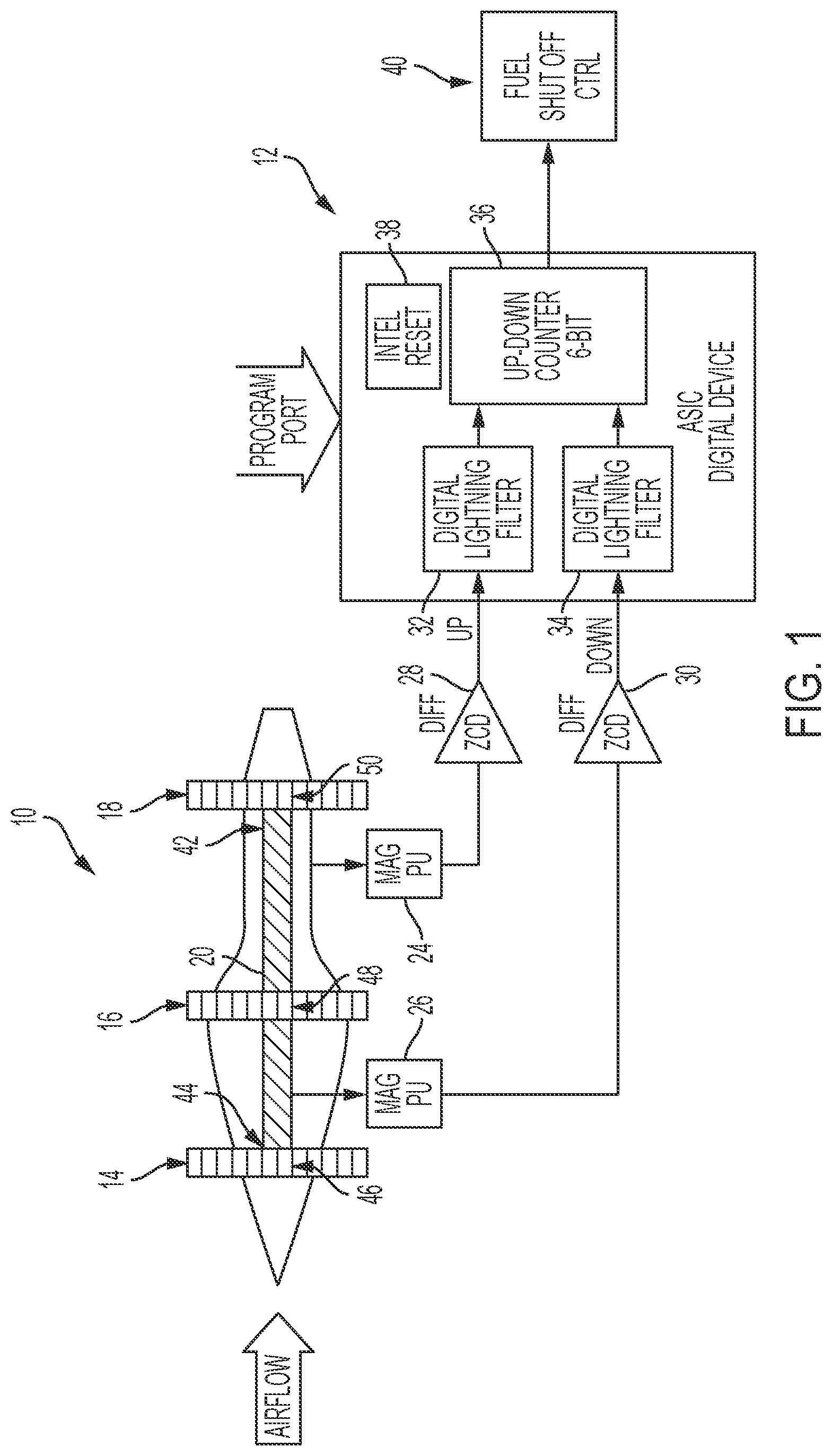 Patent US12297782 Figure 1 – Detecting condition of a shaft of a gas turbofan aircraft engine