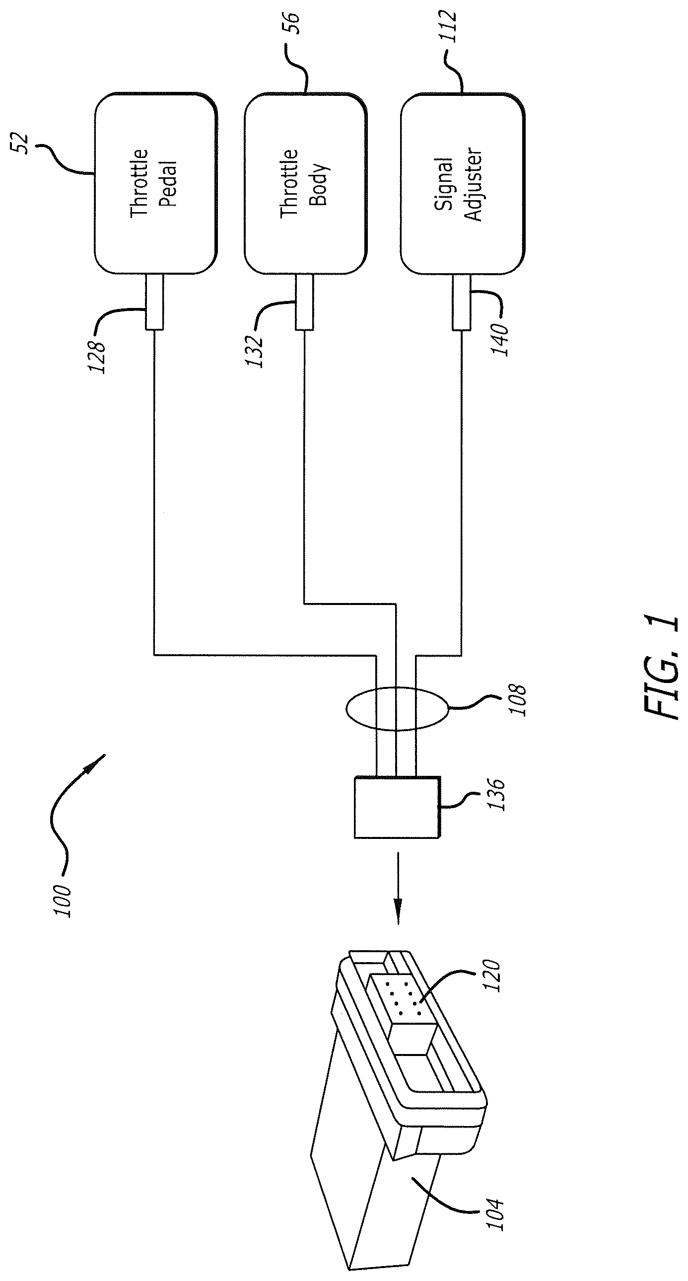 Patent US12297783 Figure 1 – Throttle control system