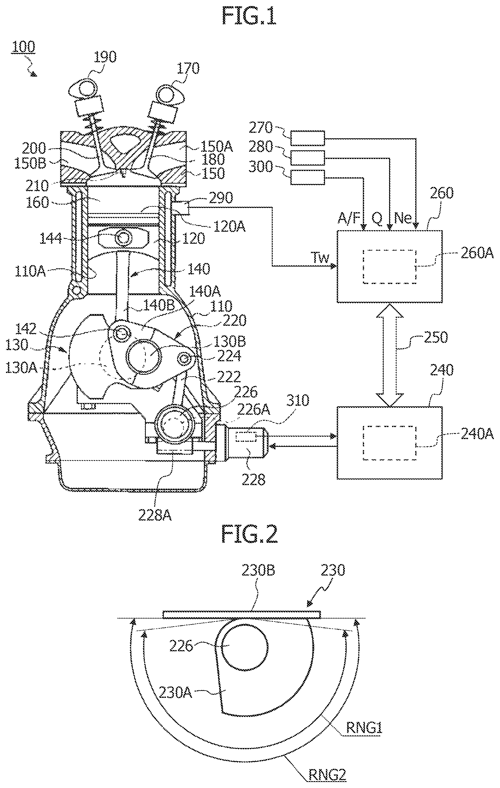 Patent US12297784 Figure 1 – Control device for variable compression ratio mechanism, and diagnostic method for same