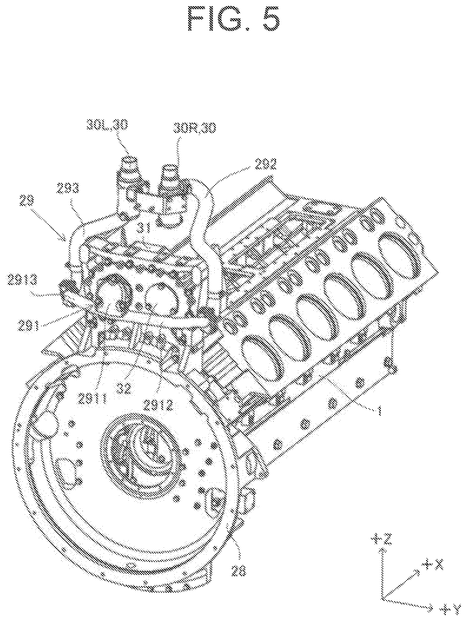 Patent US12297790 Figure 5 – Engine and flywheel housing